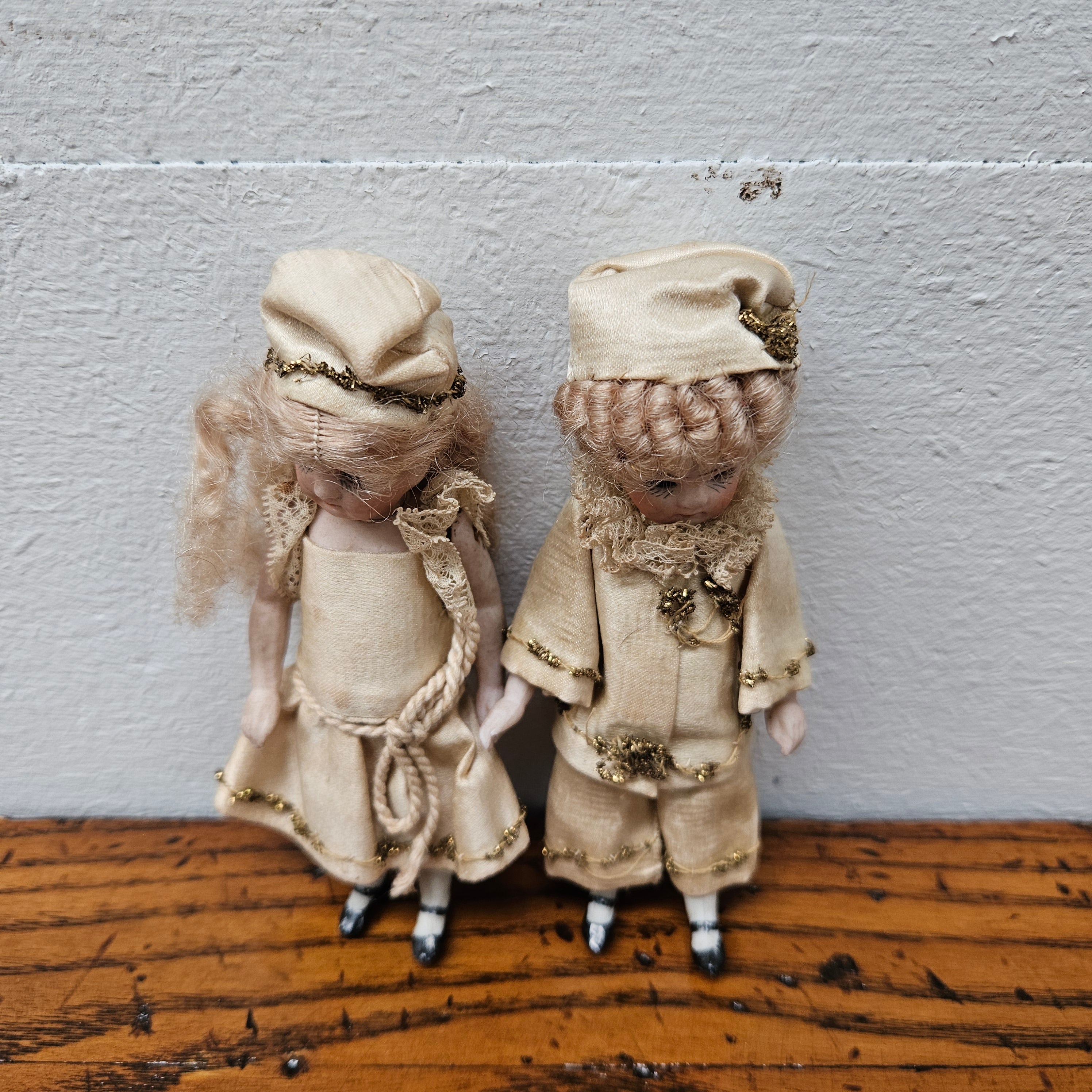 Pair Antique French Miniature Bisque Dolls | Antique & Vintage | Moonee Ponds Antiques | Australia Wide Delivery