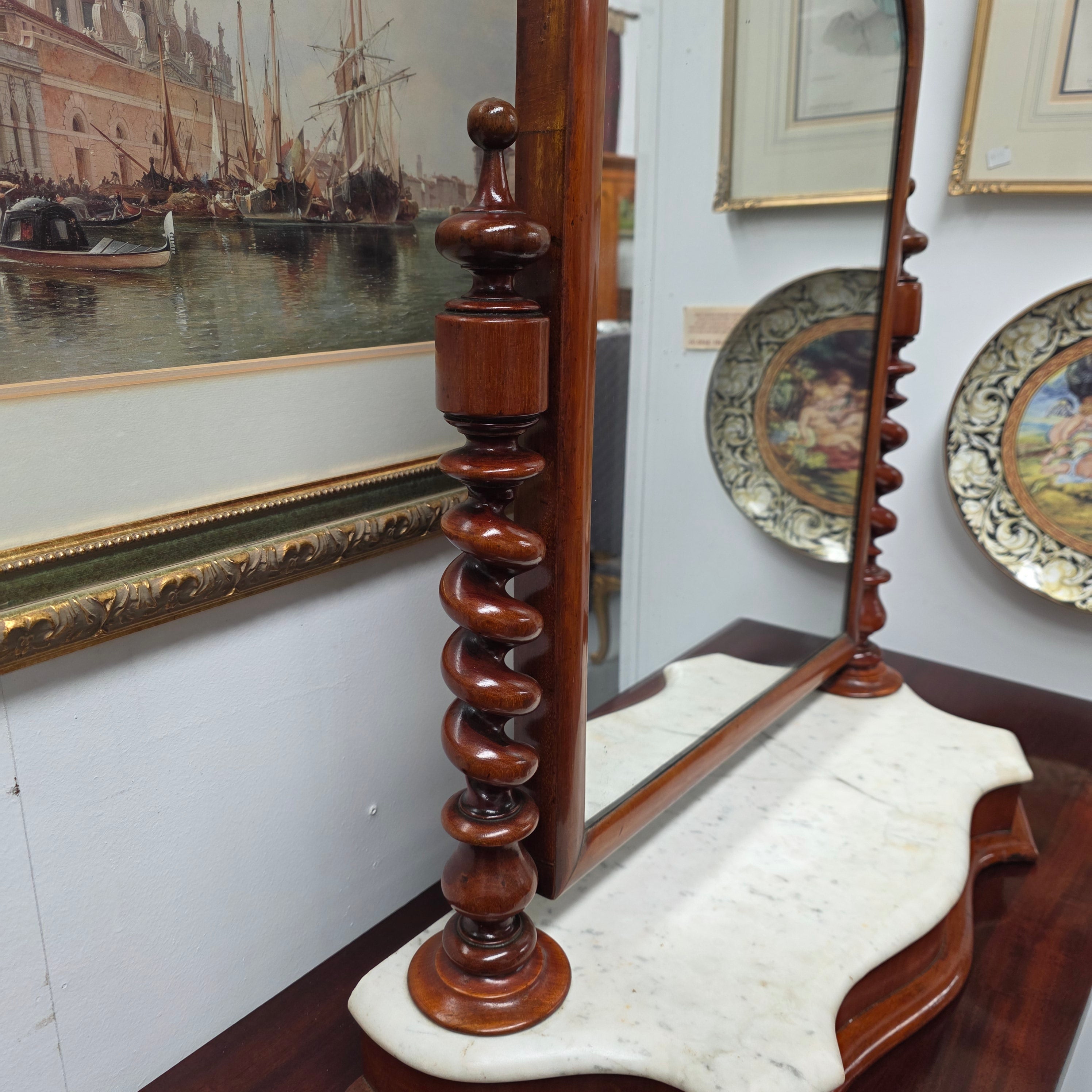 Victorian Marble Based Dressing Table Toilet Vanity Mirror | Antique & Vintage | Moonee Ponds Antiques | Australia Wide