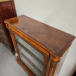 Beautiful Figured Walnut Victorian Inlaid Piers Cabinet