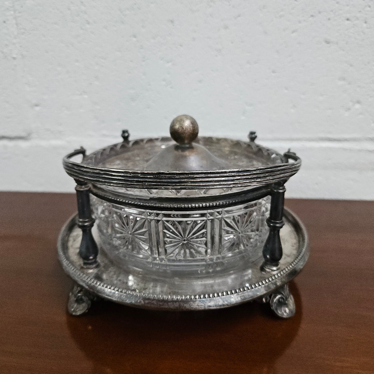 Victorian Walker & Hall Silver & Glass Insert Butter Dish