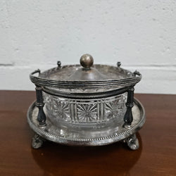 Victorian Walker & Hall Silver & Glass Insert Butter Dish | Antique & Vintage | Moonee Ponds Antiques | Australia Wide Delivery