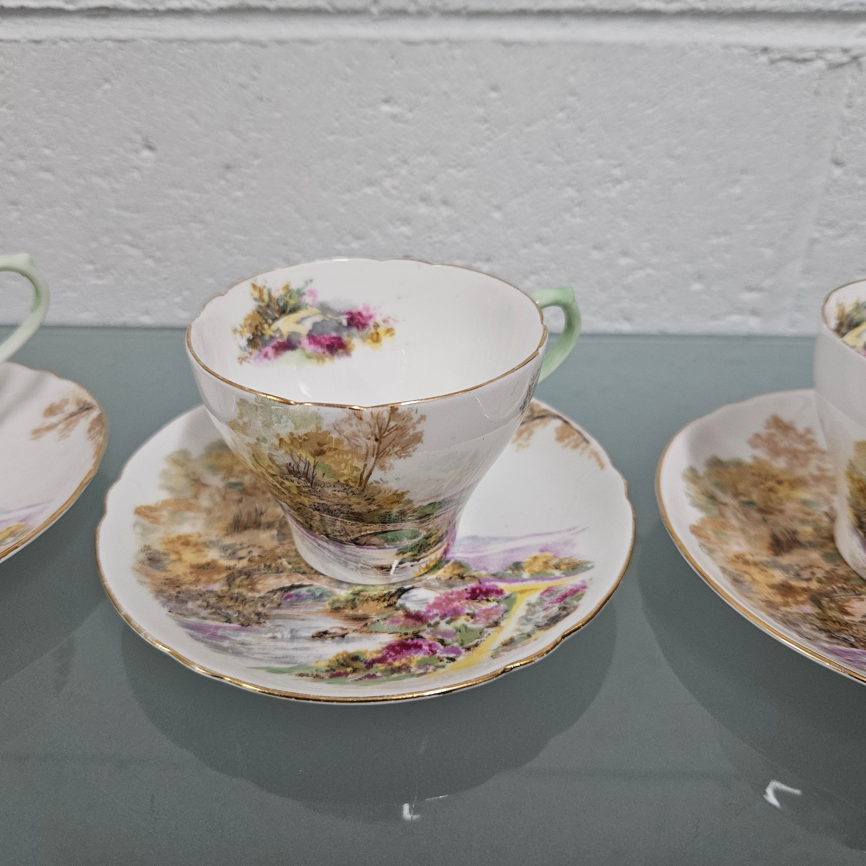 'Heather' Set of Six Shelley Coffee Cup & Saucers | Antique & Vintage | Moonee Ponds Antiques | Australia Wide Delivery