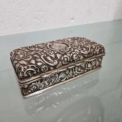 Superb English Sterling Silver Chester 1895 Jewelry / Trinket Box | Antique & Vintage | Moonee Ponds Antiques | Australia Wide Delivery