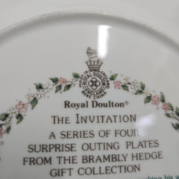 Vintage Royal Doulton Brambly Hedge "The Invitation" Plate Made in England