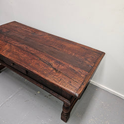 French Oak One Drawer Stretcher Base Coffee Table | Antique & Vintage | Moonee Ponds Antiques | Australia Wide Delivery