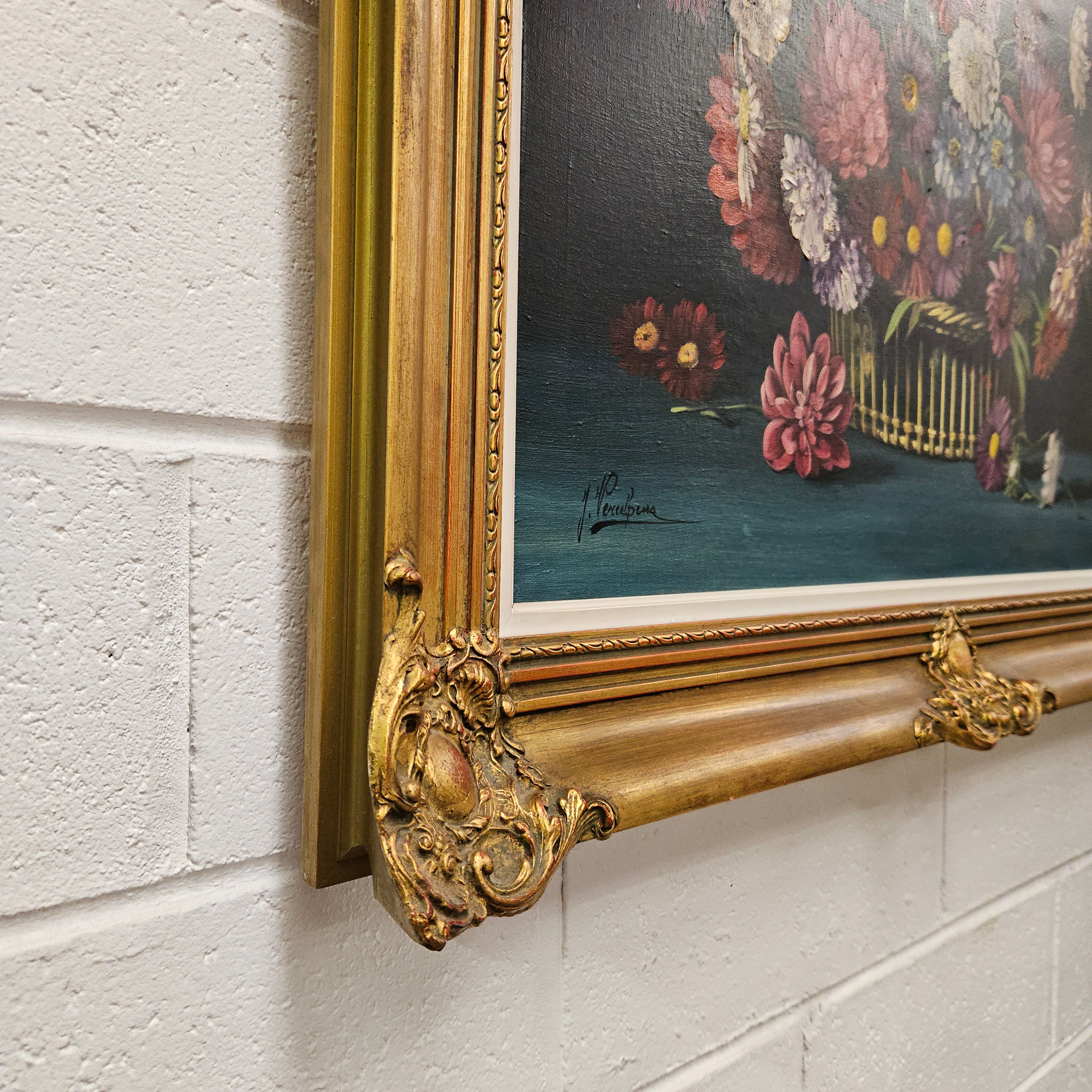 Vibrant Signed Floral Oil on Canvas in Gilt Frame | Antique & Vintage | Moonee Ponds Antiques | Australia Wide Delivery