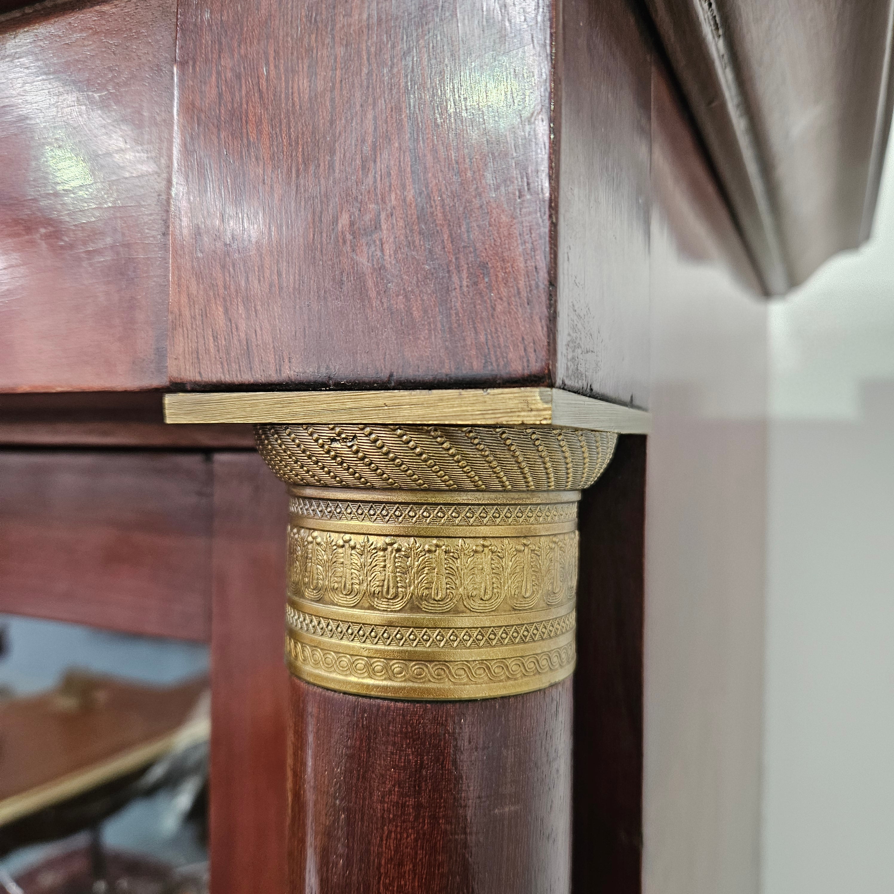 Large Empire Style Mahogany Three Door Display Cabinet