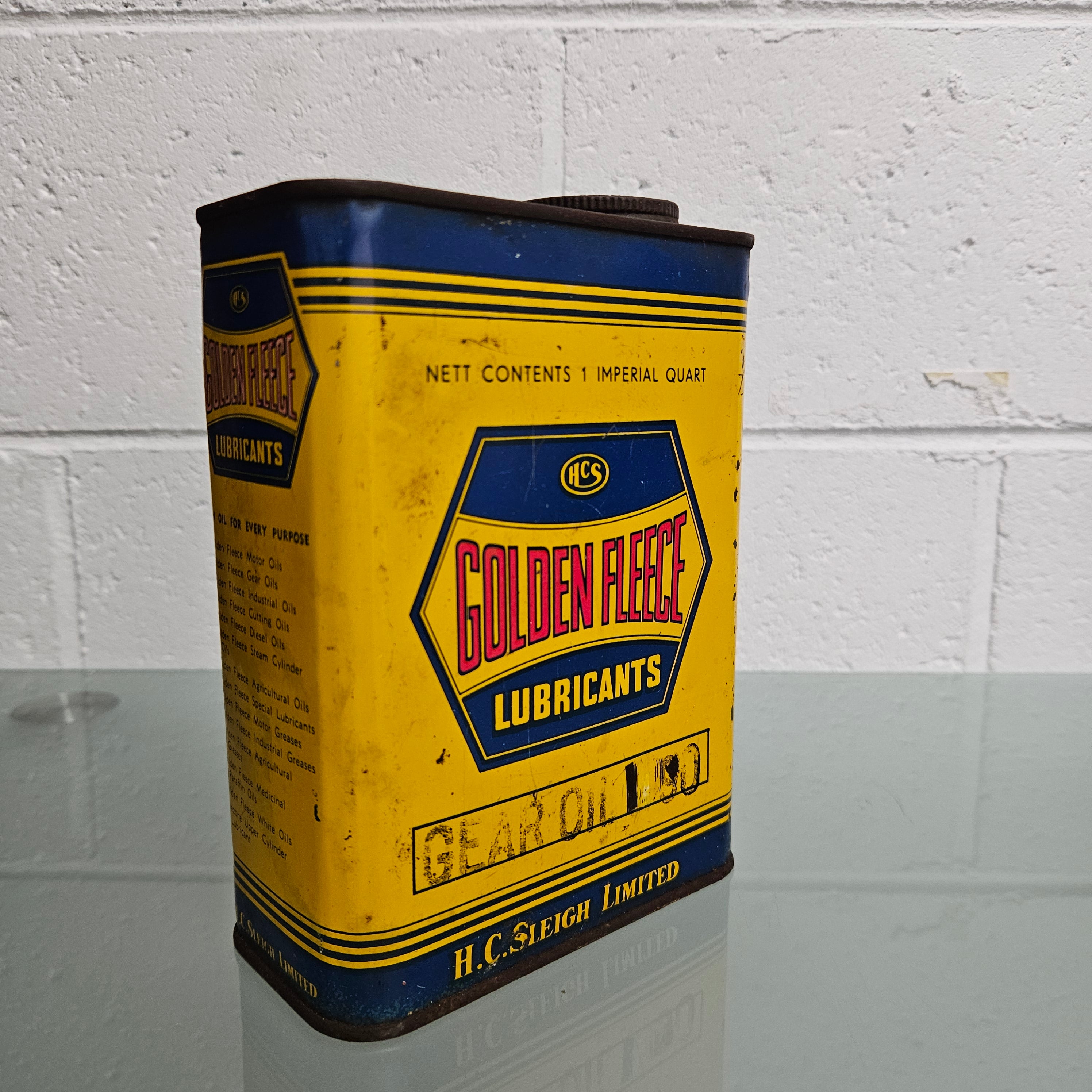 Vintage Golden Fleece "Lubricant" Tin | Antique & Vintage | Moonee Ponds Antiques | Australia Wide Delivery