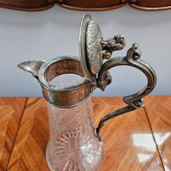 Superb Edwardian Crystal & Silver Plate Claret Jug | Antique & Vintage | Moonee Ponds Antiques | Australia Wide Delivery