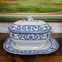 Victorian Blue&White Tureen and Meat Plate
