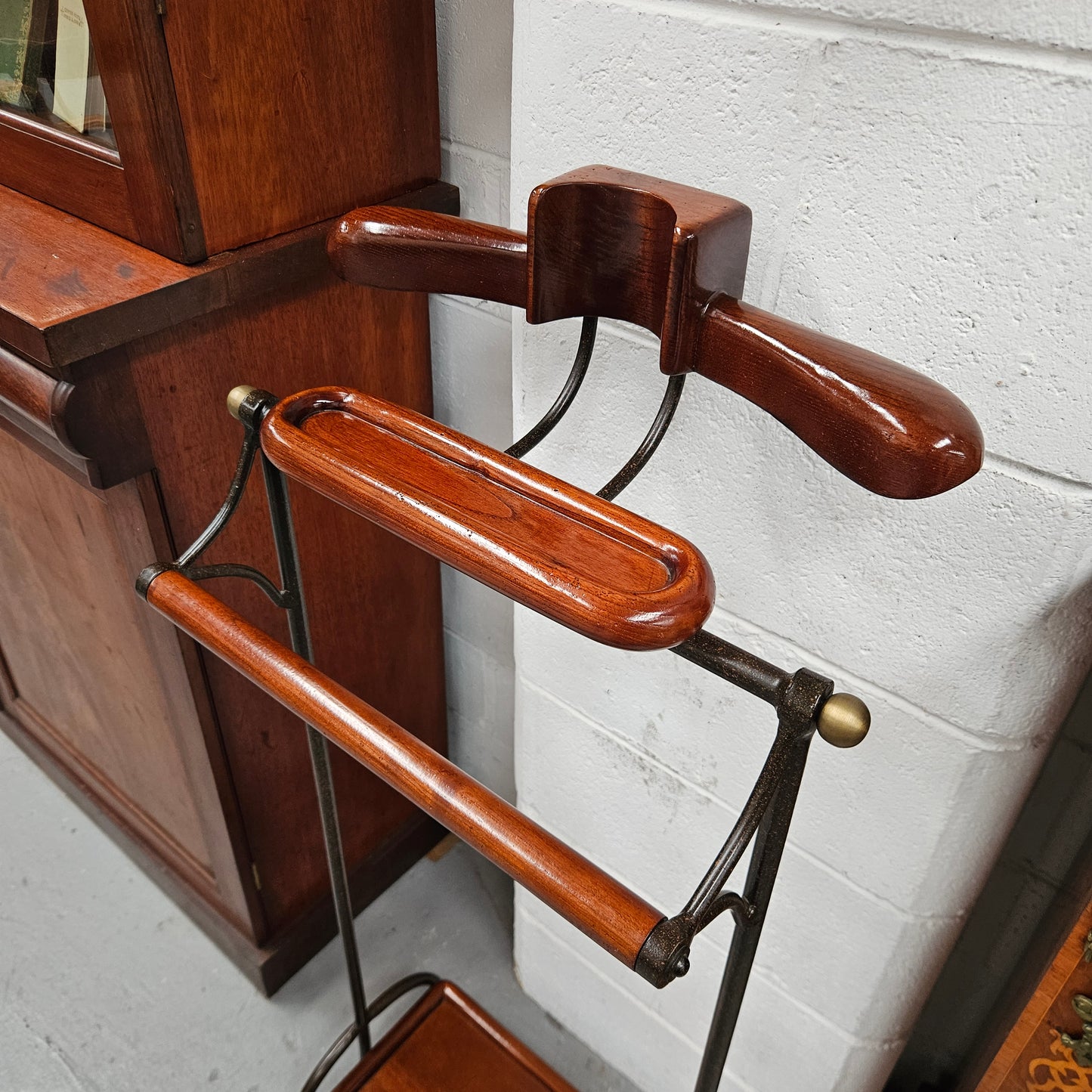 Impressive Cast Iron & Wooden Valet Stand