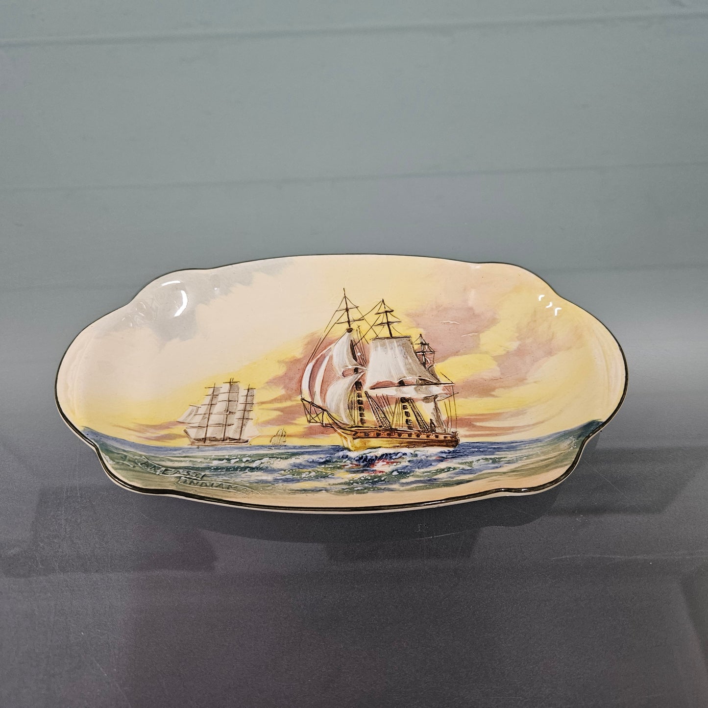 Royal Doulton Dish Featuring A Sailing Ship