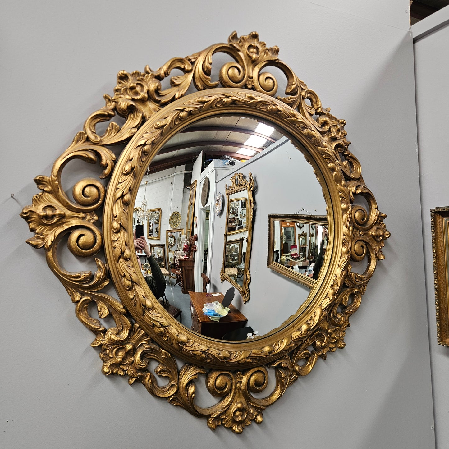 French Gilded Convex Mirror