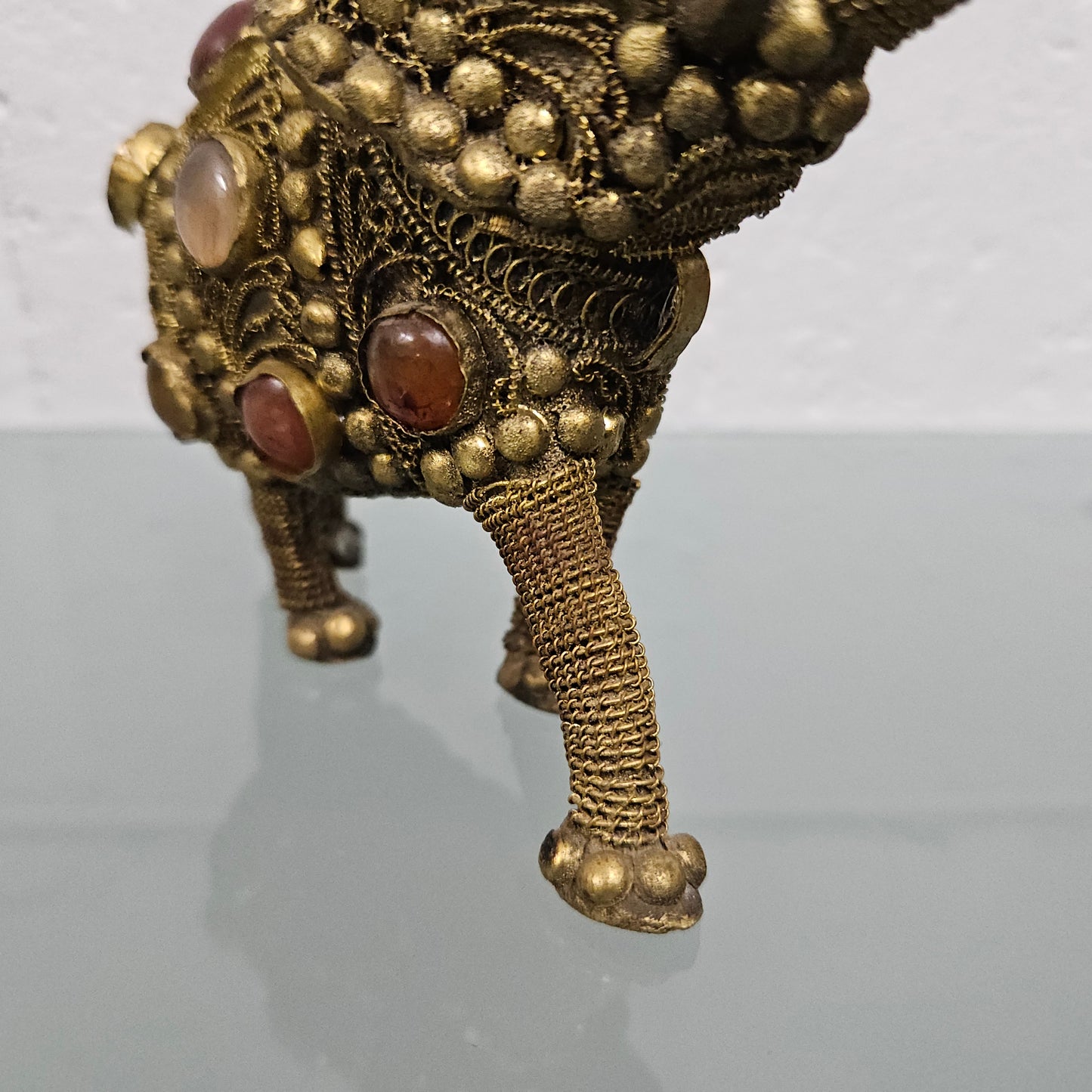 Bronze, Agate, Brass Ceremonial Elephant