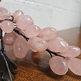 Vintage Chinese Rose Quartz Bunch of Grapes