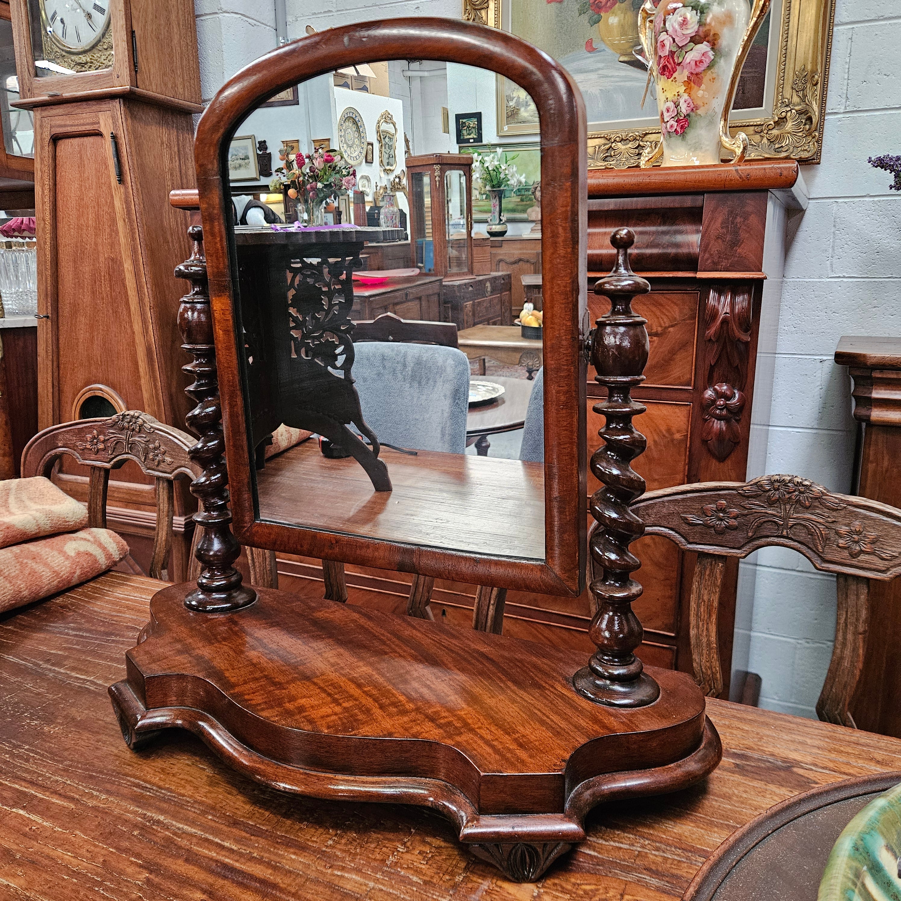 Victorian Mahogany Table Top Mirror