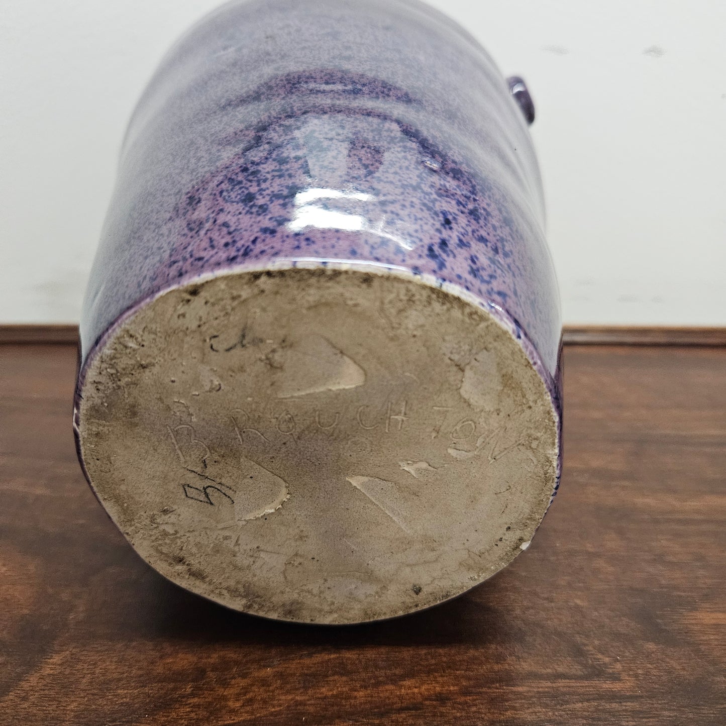 Vintage Stoneware Art Pottery Vase Signed To Base