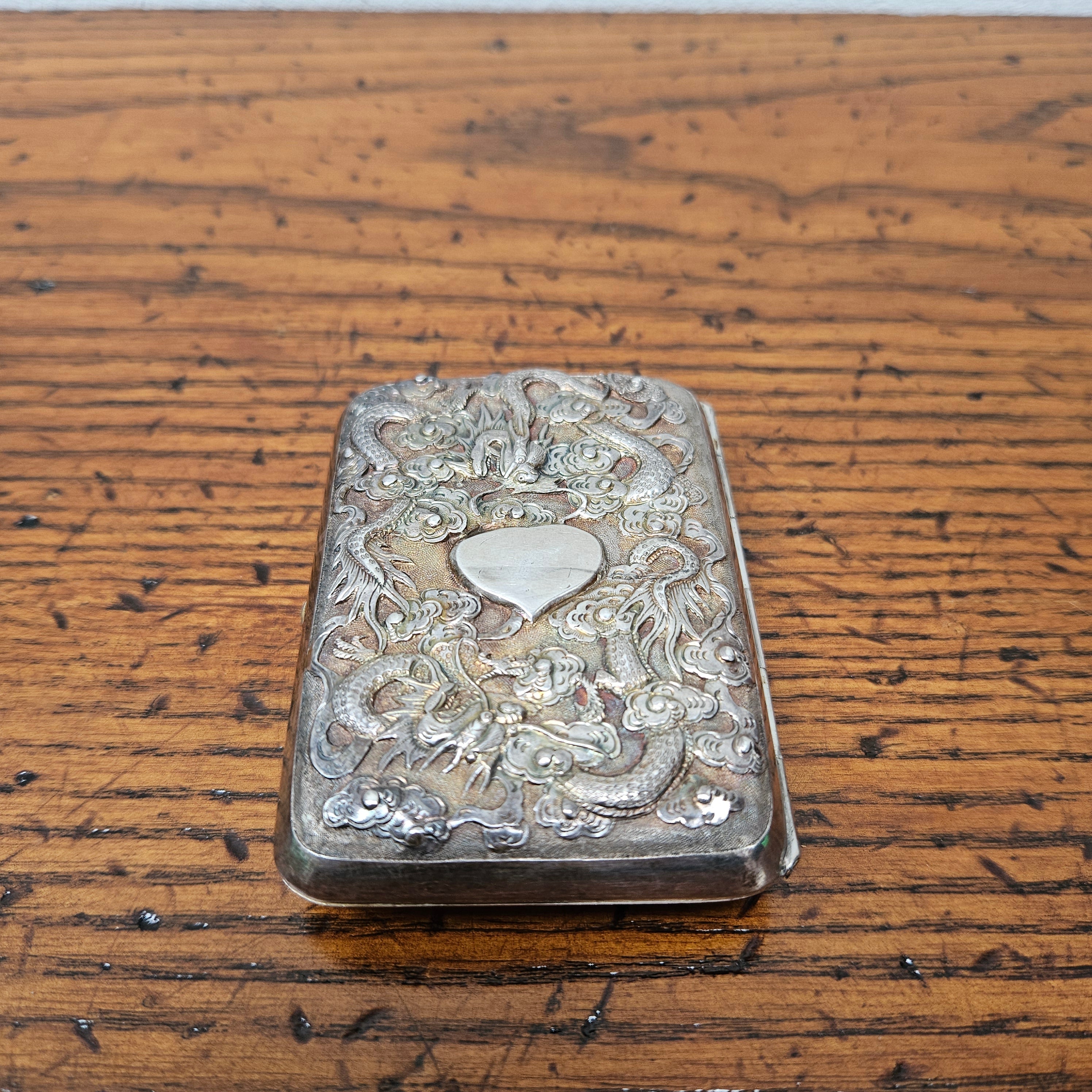 Antique Ornate Chinese Export Silver Card/Cigarette Case | Antique & Vintage | Moonee Ponds Antiques | Australia Wide Delivery