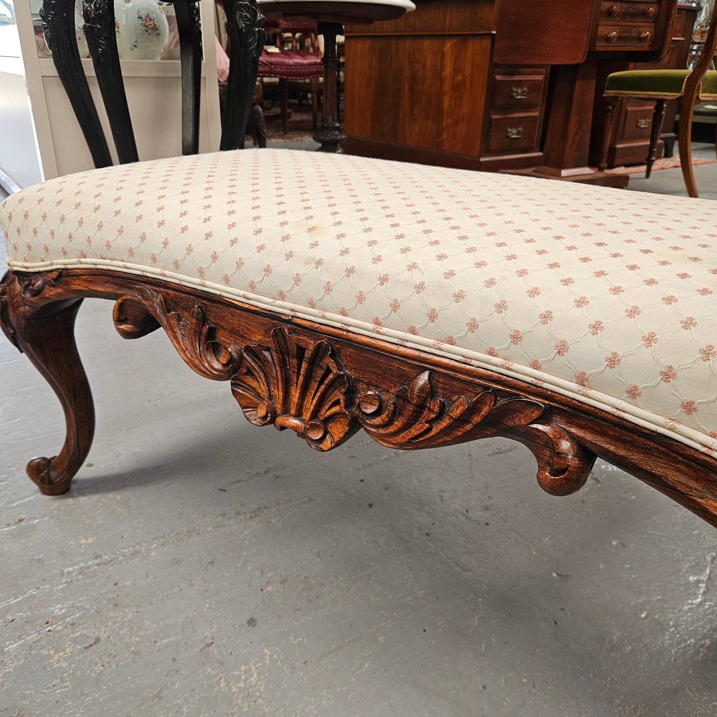 Antique George III  Style Double Rosewood  Upholstered Stool