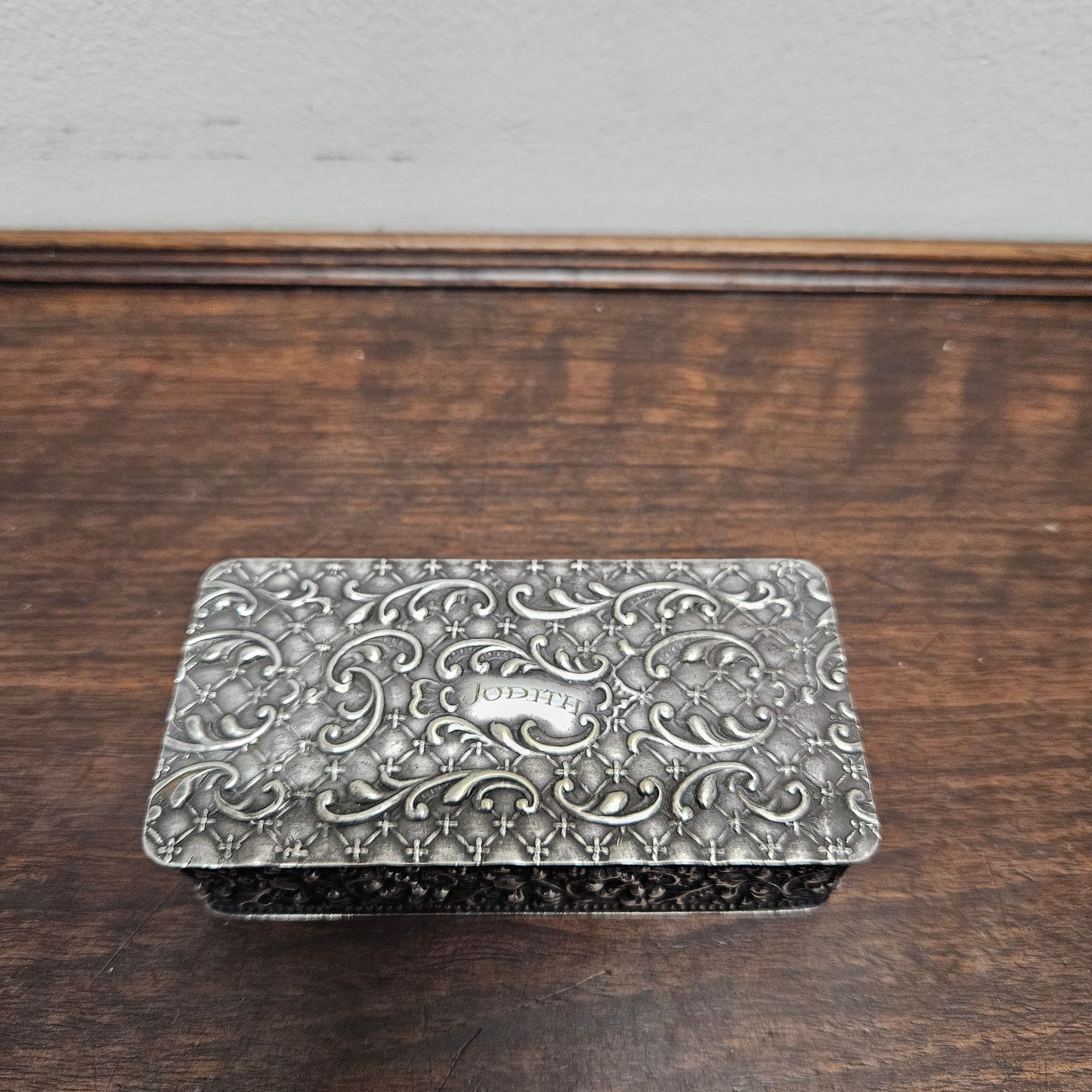 Victorian Silver Plated Filigree Decorated Trinket Box