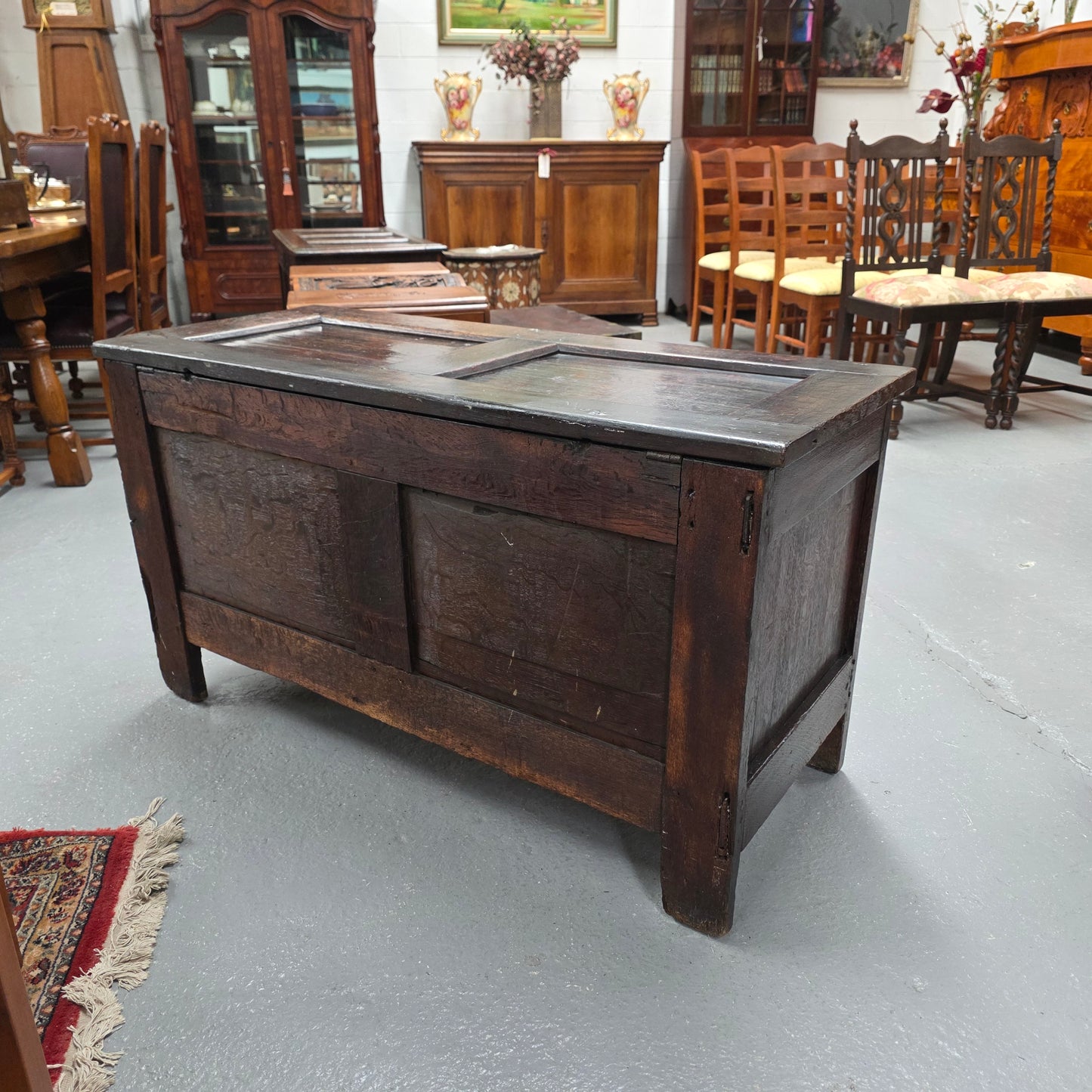 French Oak Blanket Chest Early 19th Century
