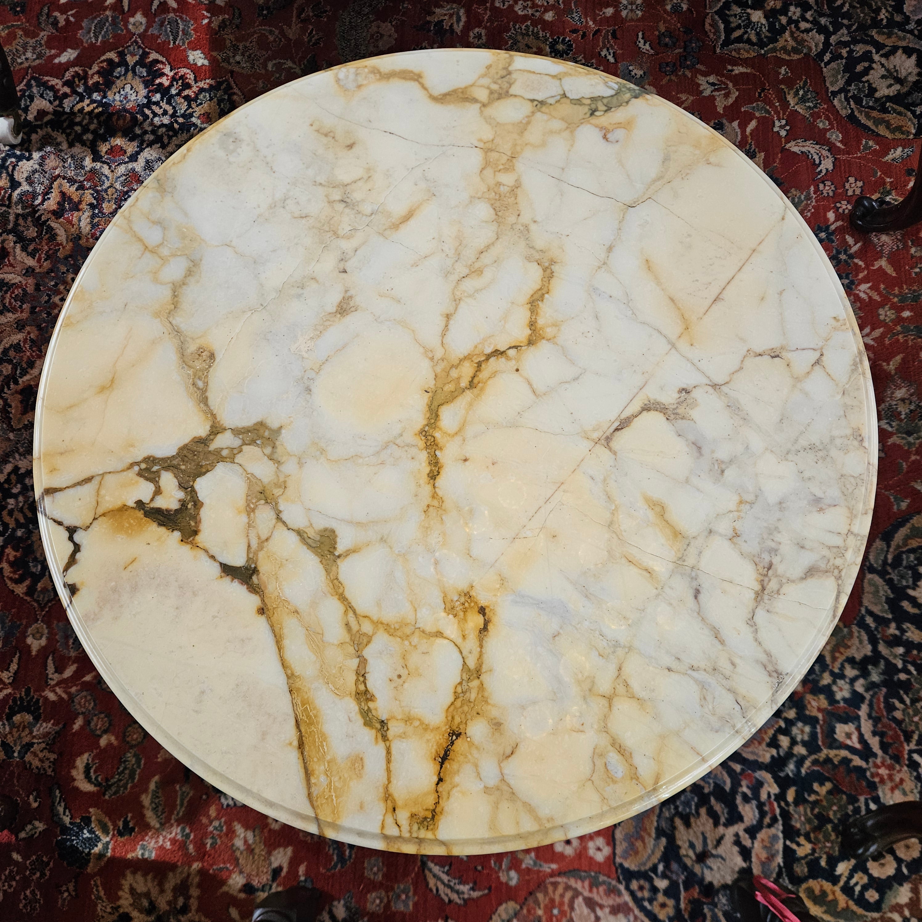 French Marble Top Round Coffee Table | Antique & Vintage | Moonee Ponds Antiques | Australia Wide