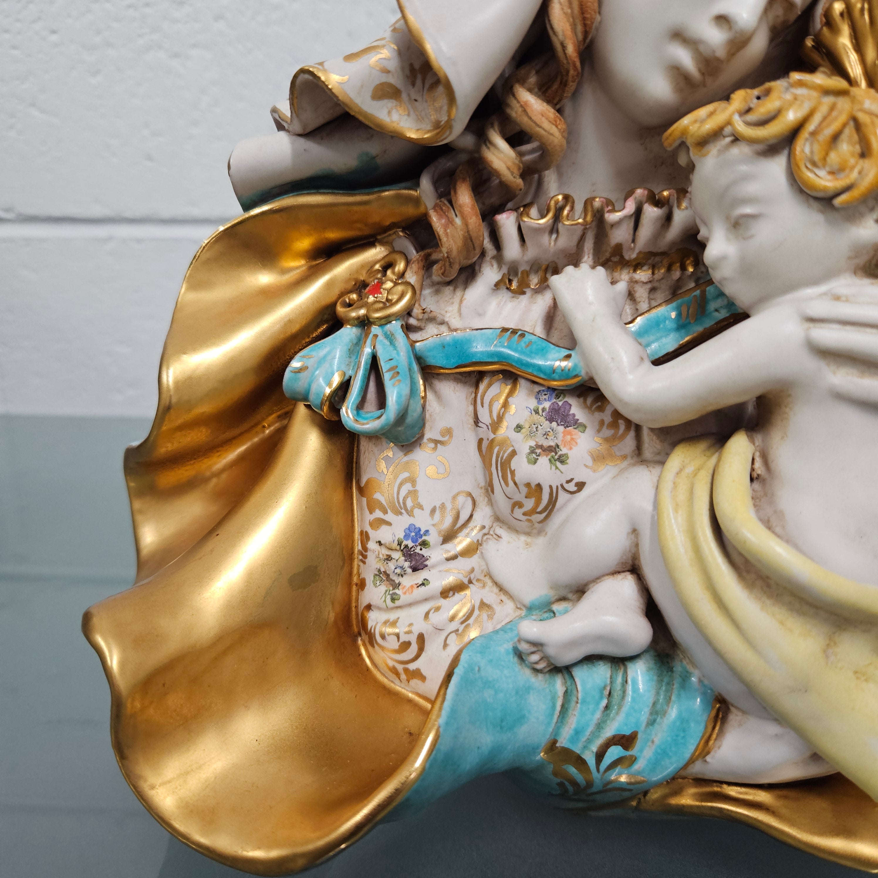 Stunning Mid Century Persko Pottery Italian Sculpture Maddona & Child