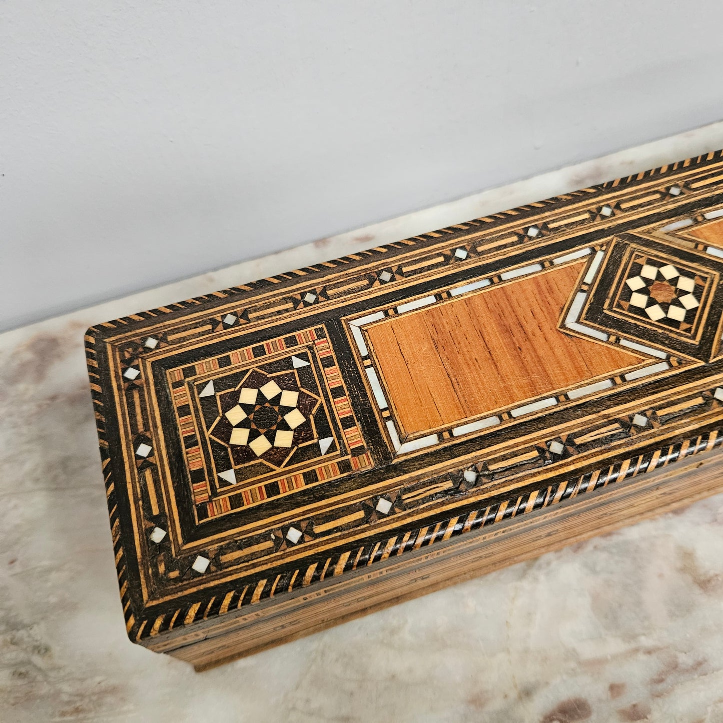 Vintage Syrian  Inlaid Trinket Box