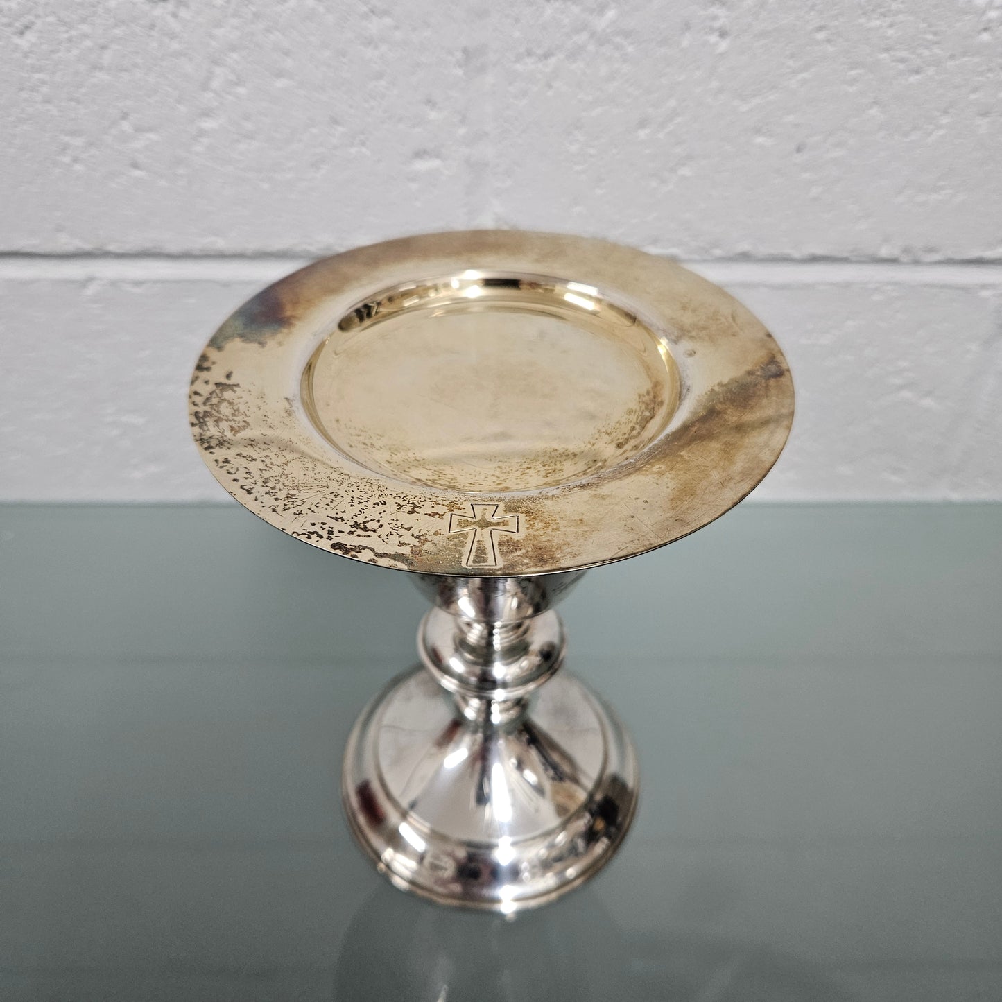 Antique Sterling Silver Chalice & Cover Tray