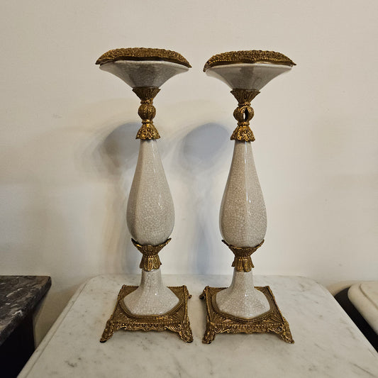 Pair of Vintage Decorative Candle Holders