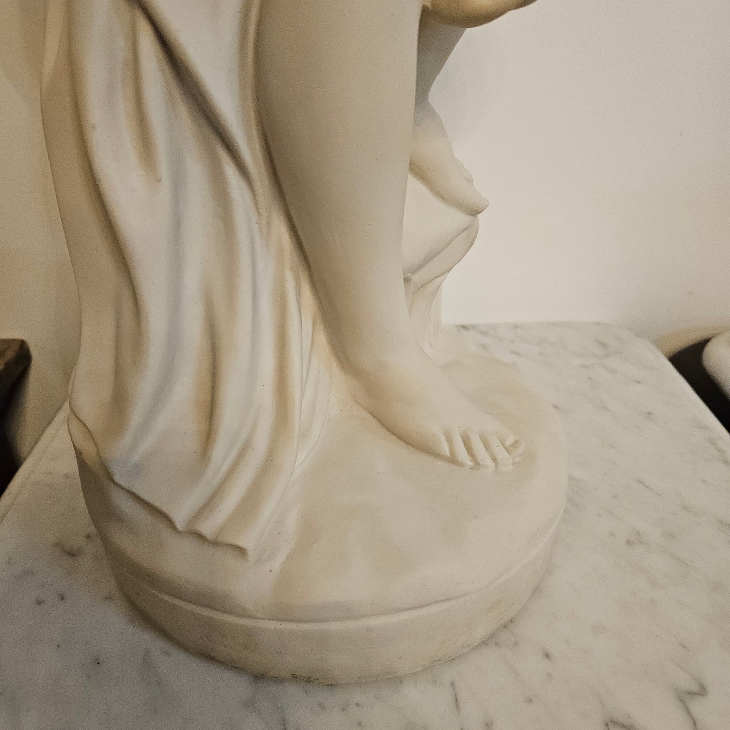 Vintage French Composite Marble 'Bathing Venus' Statue