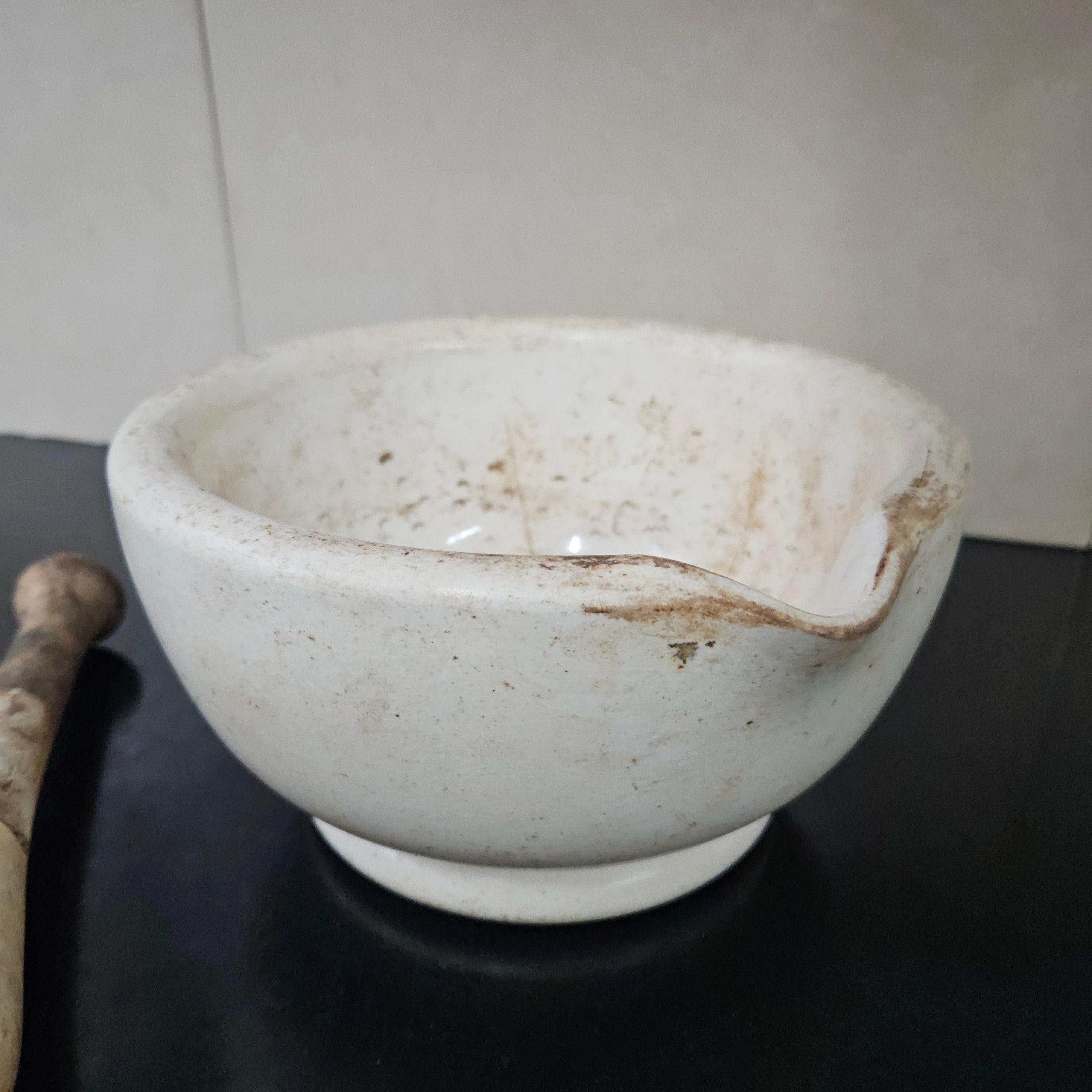 Antique Sheoak/Ceramic Apothecary Mortar and Pestle | Antique & Vintage | Moonee Ponds Antiques | Australia Wide Delivery