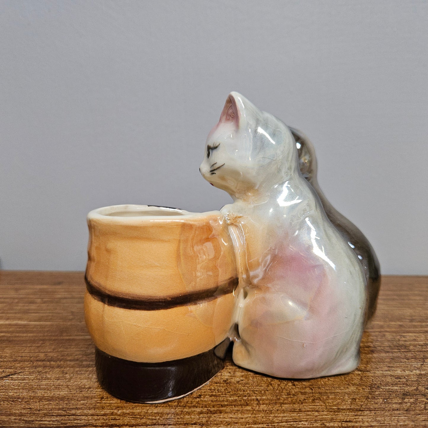 Vintage Lustre Cat and Boot Vase