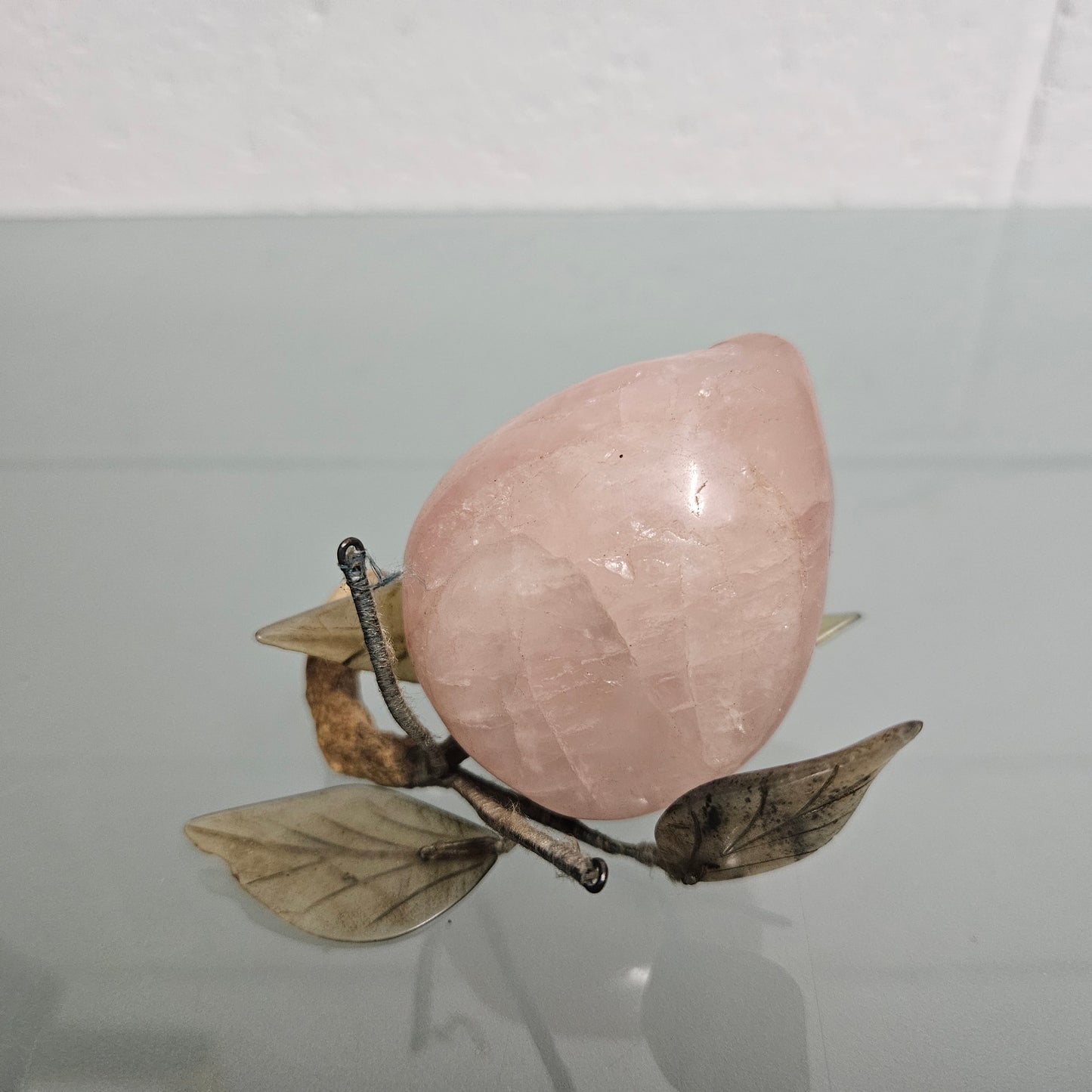 Vintage Carved Jade & Quartz Stone Fruit