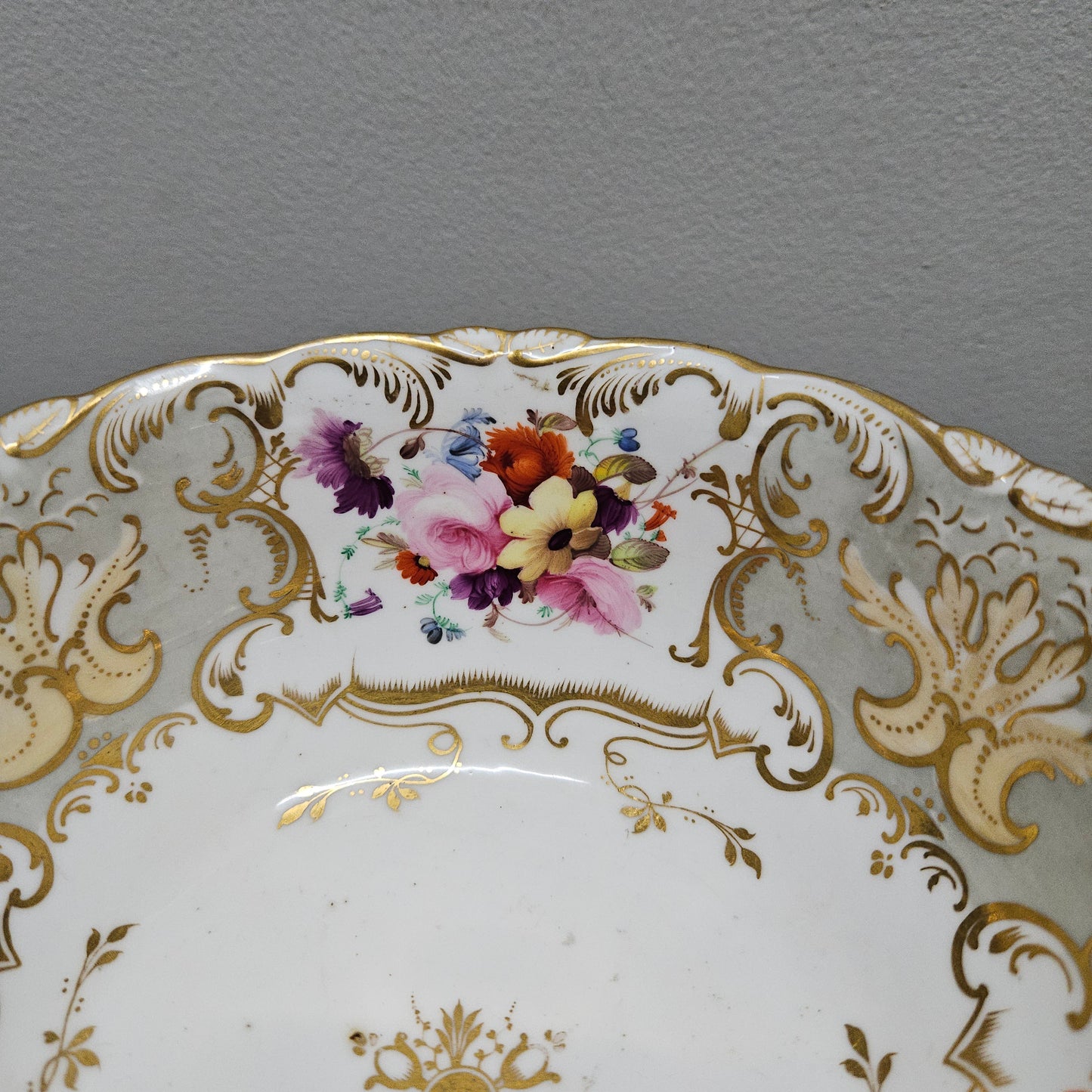 Pretty Early Victorian Hand Painted Bristol Bowl