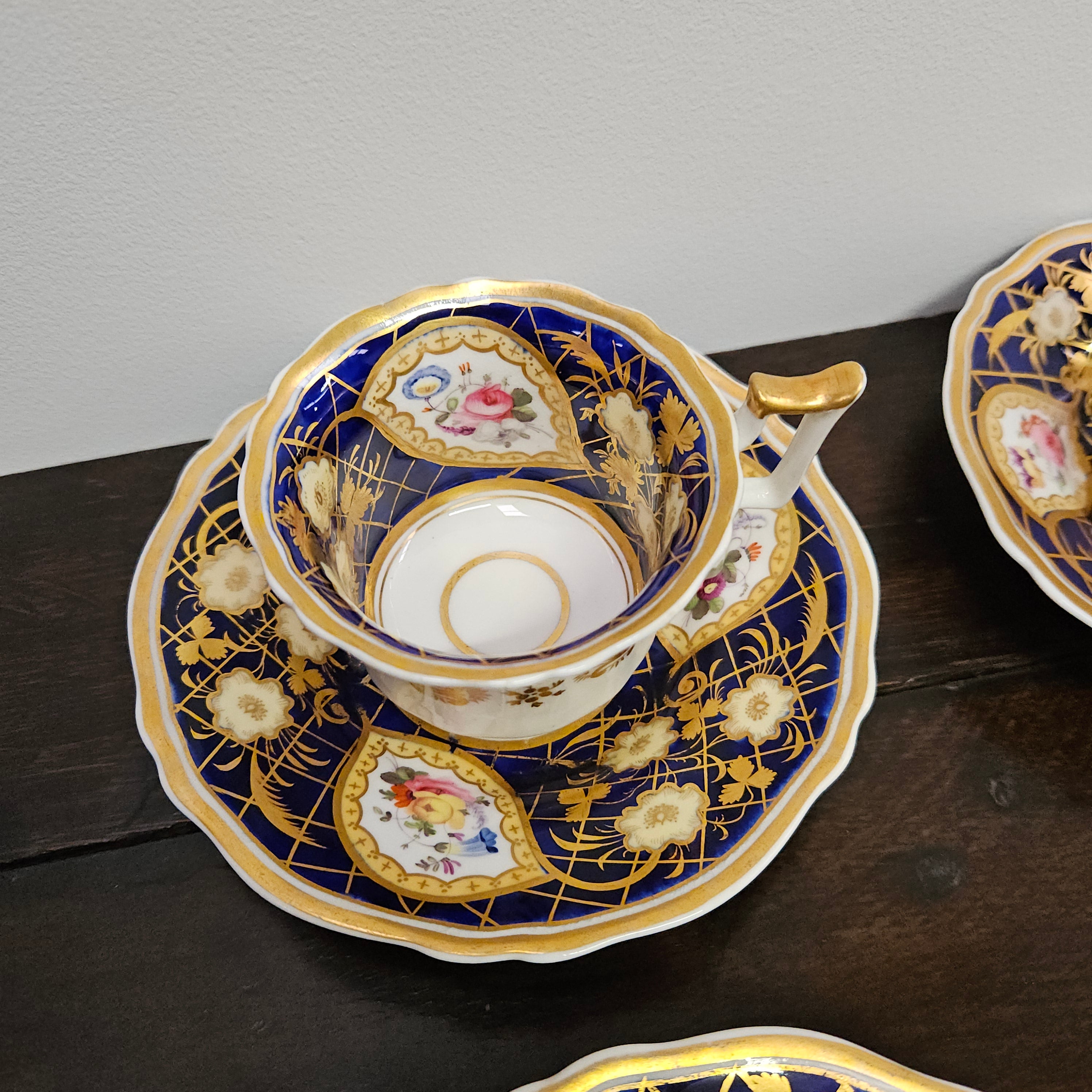 Ridgway Regency Period 6 Hand Painted & Gilded Cups & Saucers | Antique & Vintage | Moonee Ponds Antiques | Australia Wide Delivery