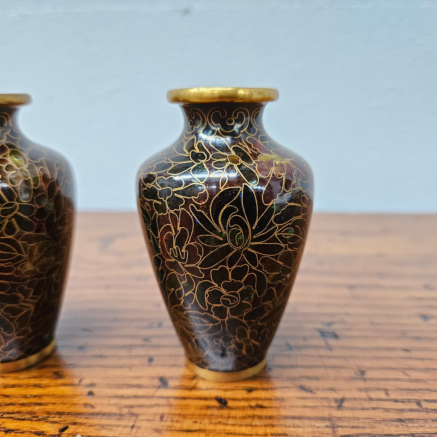 Pair of Miniature Cloisonne Vases