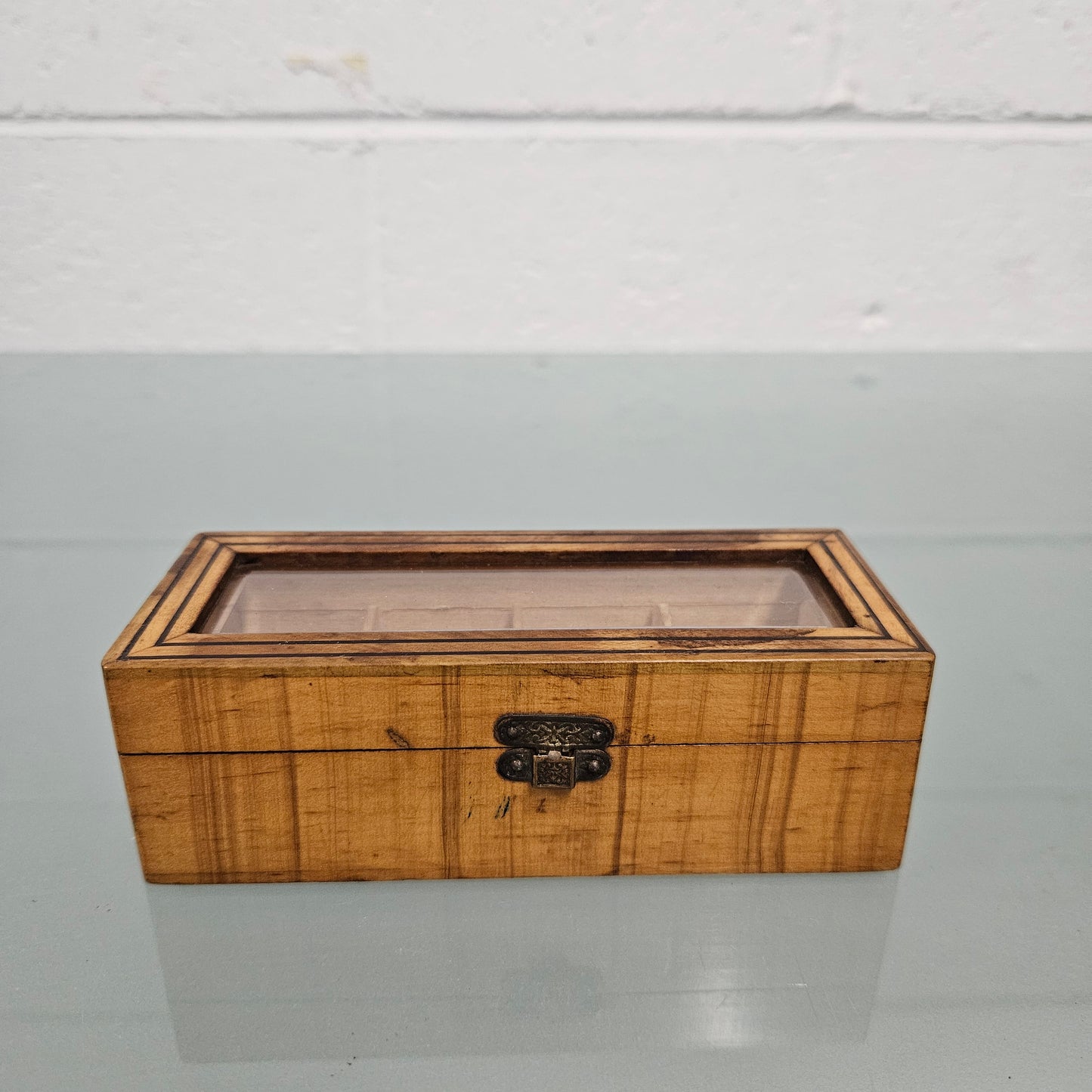 Rare Victorian Rosewood & Inlaid Ebony Stamp Box