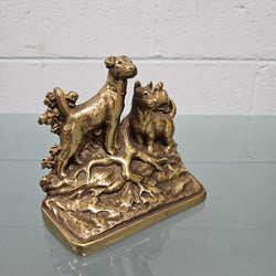Vintage Brass Dogs Bookend | Antique & Vintage | Moonee Ponds Antiques | Australia Wide Delivery