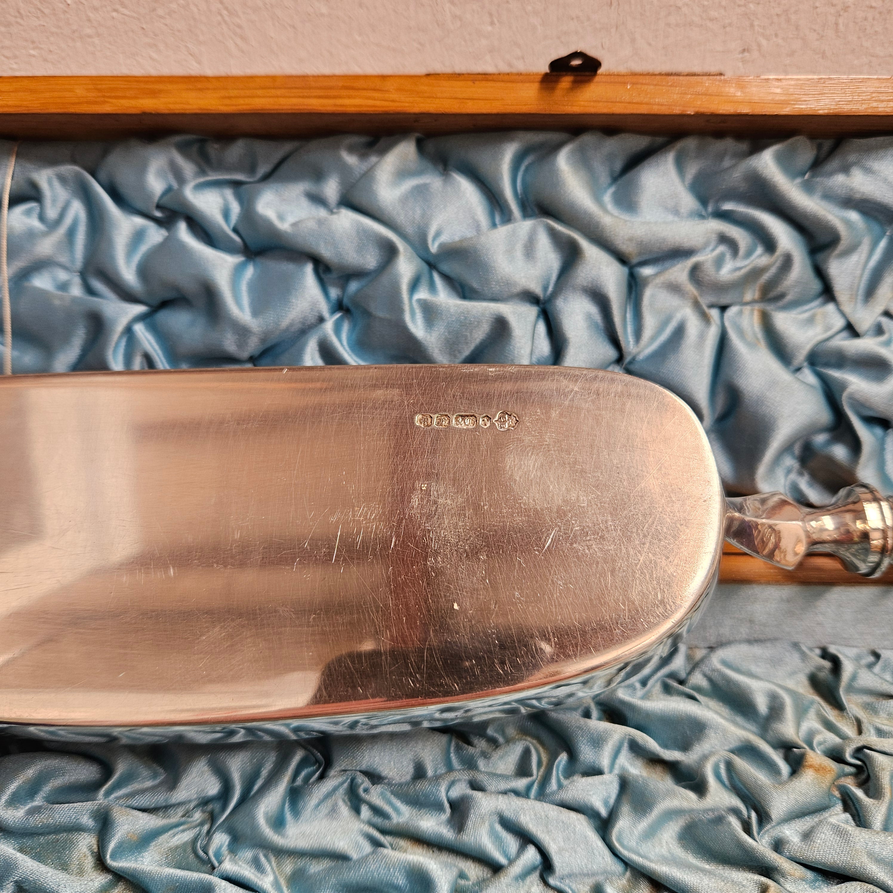 Edwardian Stoneware & Silver Plate Crumb Scoop In Original Box | Antique & Vintage | Moonee Ponds Antiques | Australia Wide Delivery