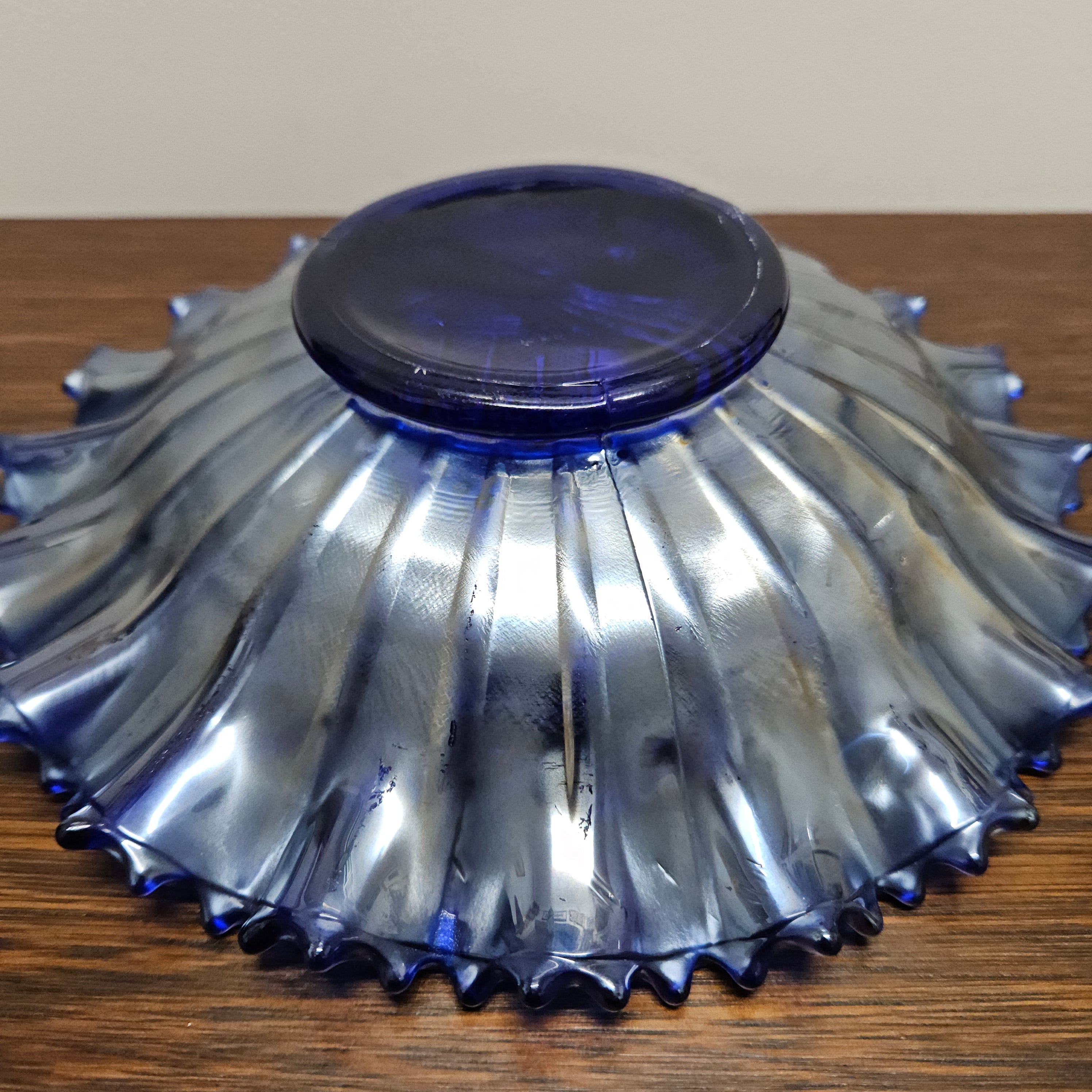 Superb Electric Blue Carnival Glass Bowl Northwood Peacocks | Antique & Vintage | Moonee Ponds Antiques | Australia Wide Delivery