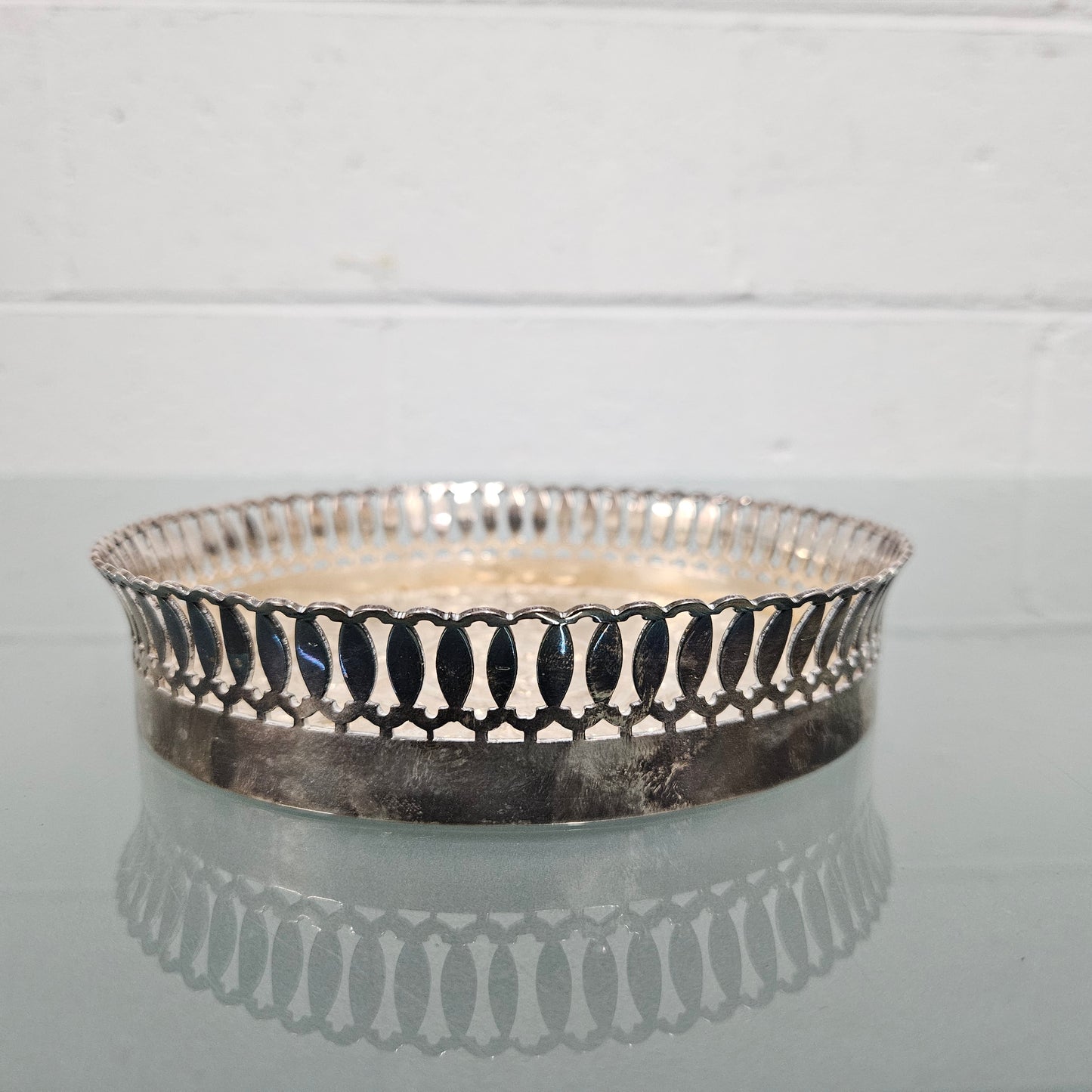 Antique Silver Plate Church Coaster