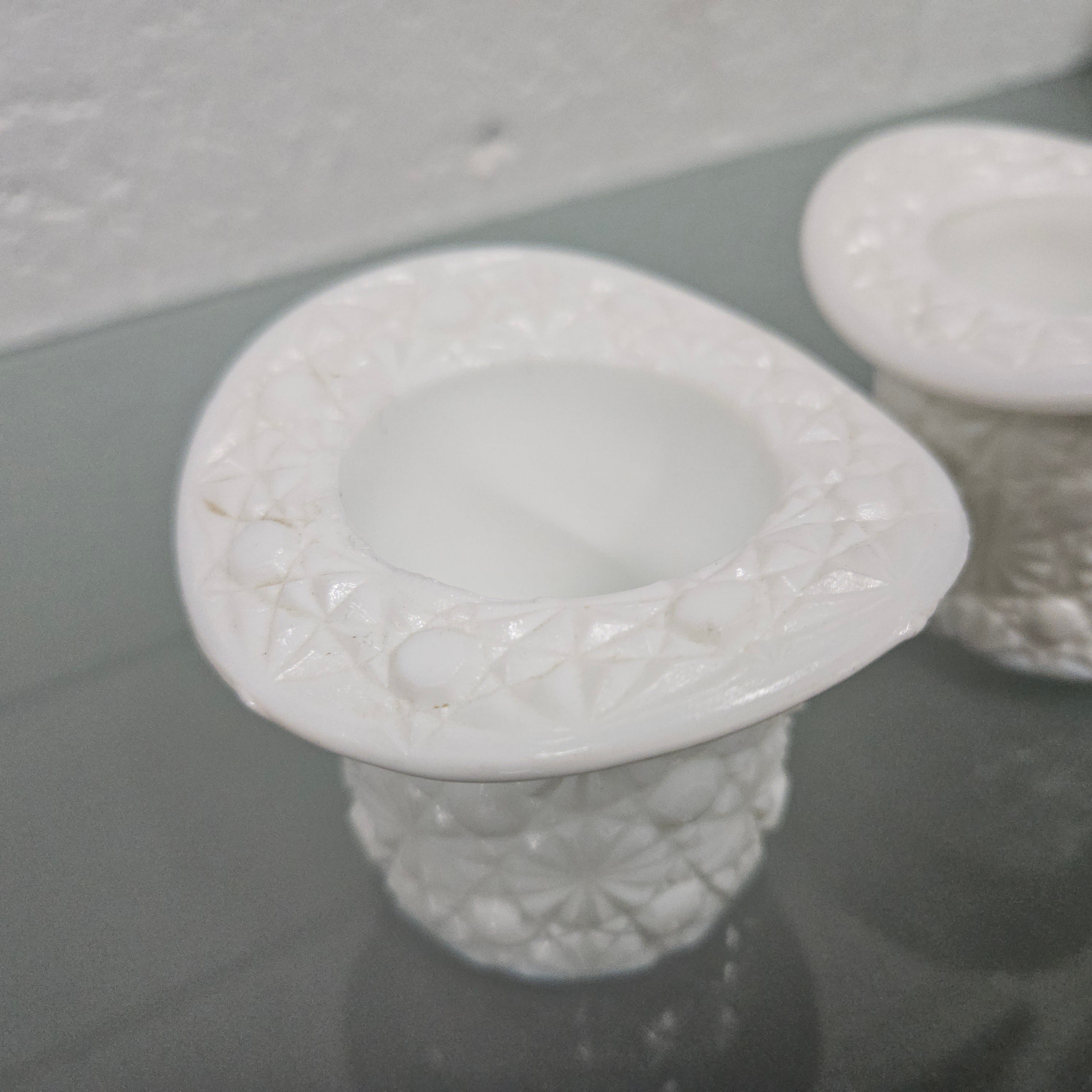 Pair of Fenton Milk Glass Top Hats | Antique & Vintage | Moonee Ponds Antiques | Australia Wide Delivery