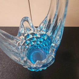 Interesting Vintage Art Glass Basket Vase