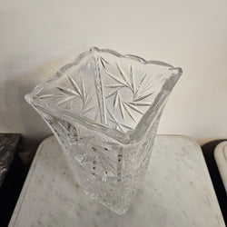 Large Hand Cut Crystal Vase | Antique & Vintage | Moonee Ponds Antiques | Australia Wide Delivery
