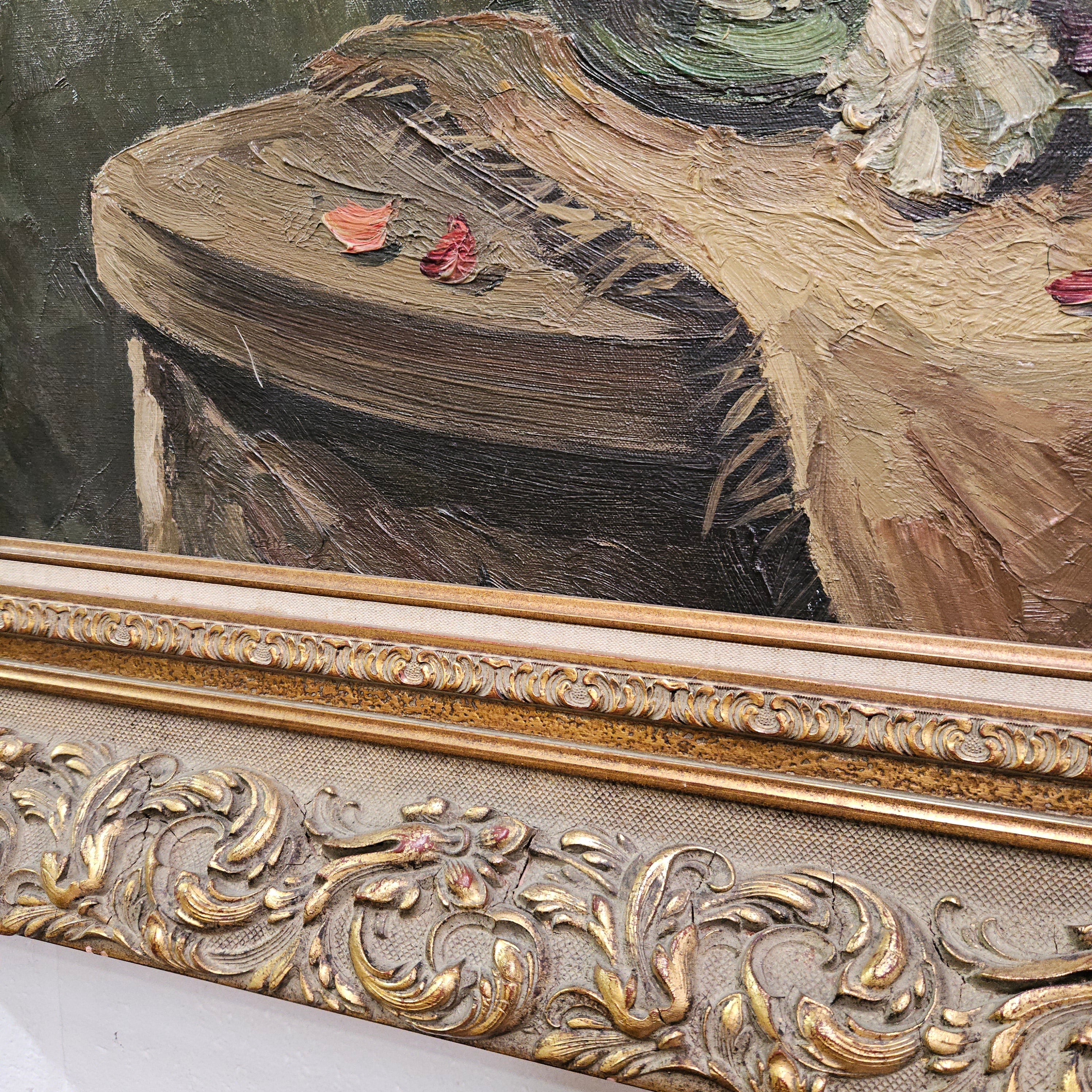 Signed Floral Oil On Canvas In Superb Gilt Frame | Antique & Vintage | Moonee Ponds Antiques | Australia Wide Delivery