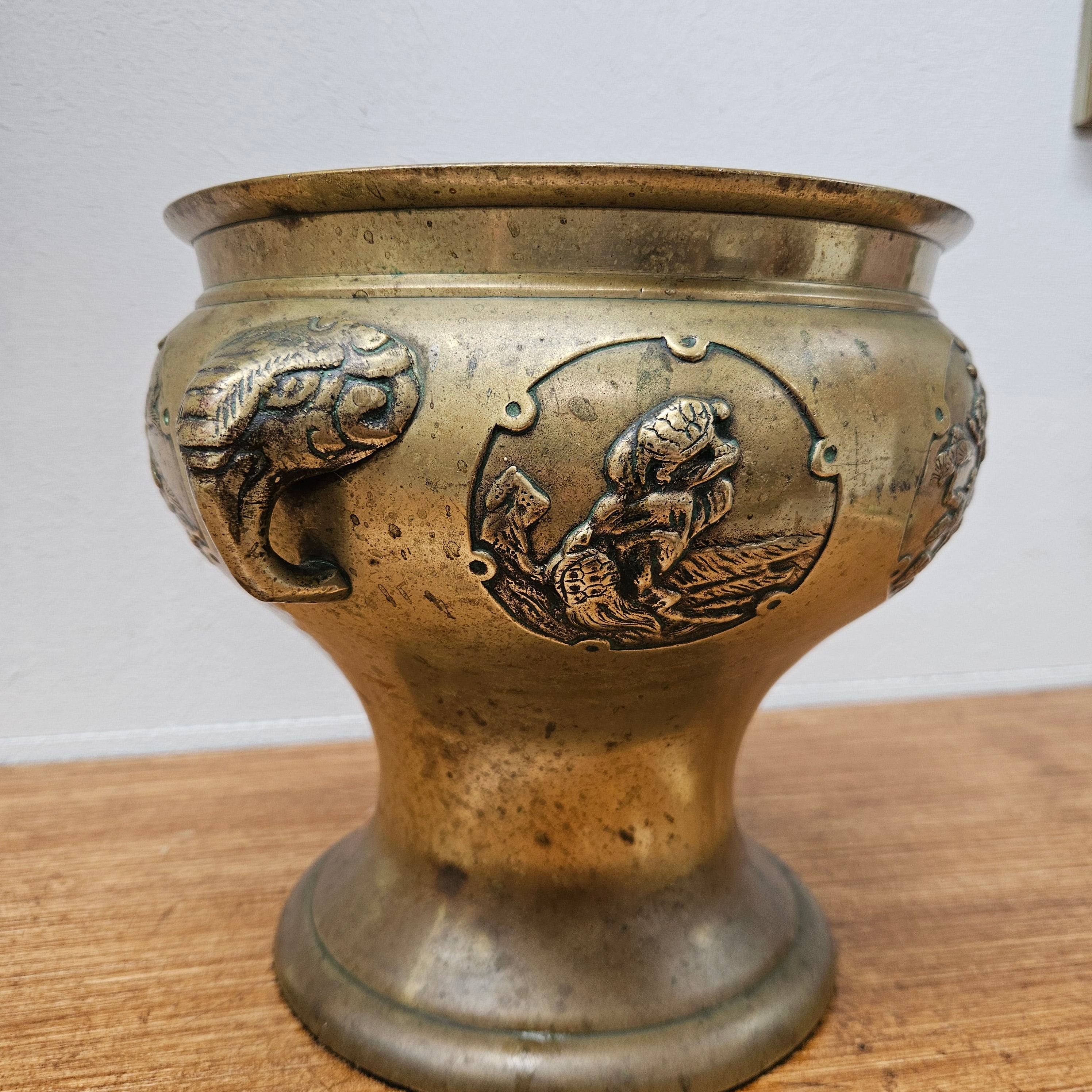 Antique Chinese Brass Jardiniere | Antique & Vintage | Moonee Ponds Antiques | Australia Wide Delivery
