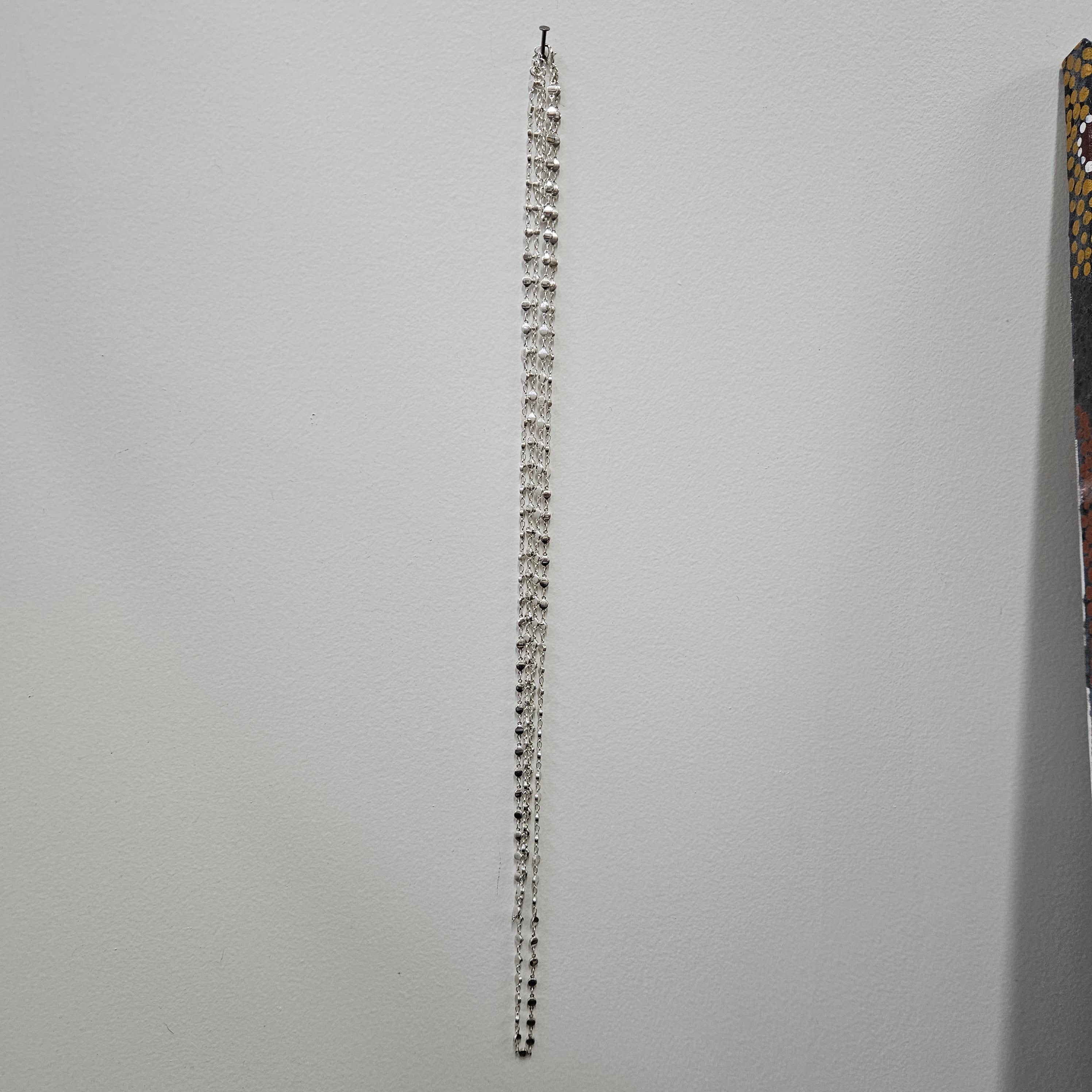 Vintage Silver Plated Double Strand Long Necklace