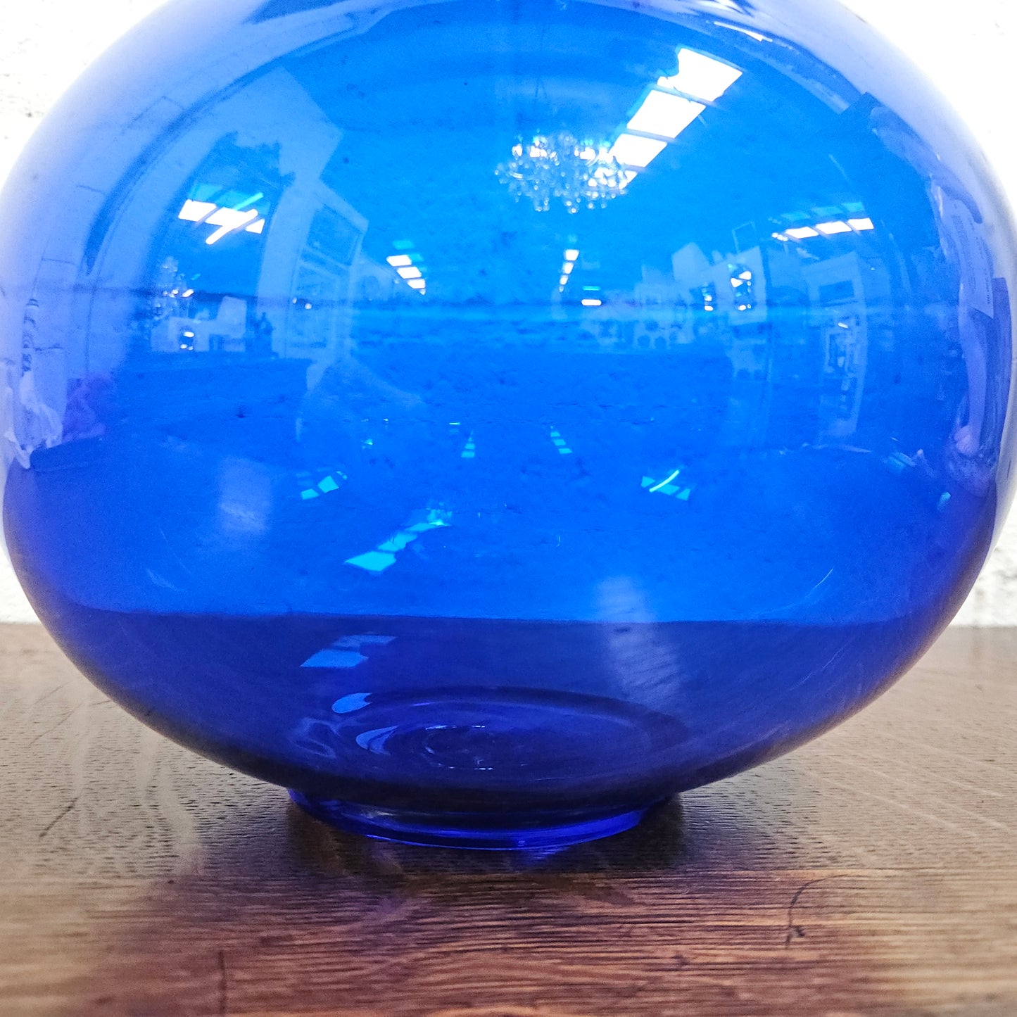 Vintage Hand Made Cobalt Blue Glass Vase