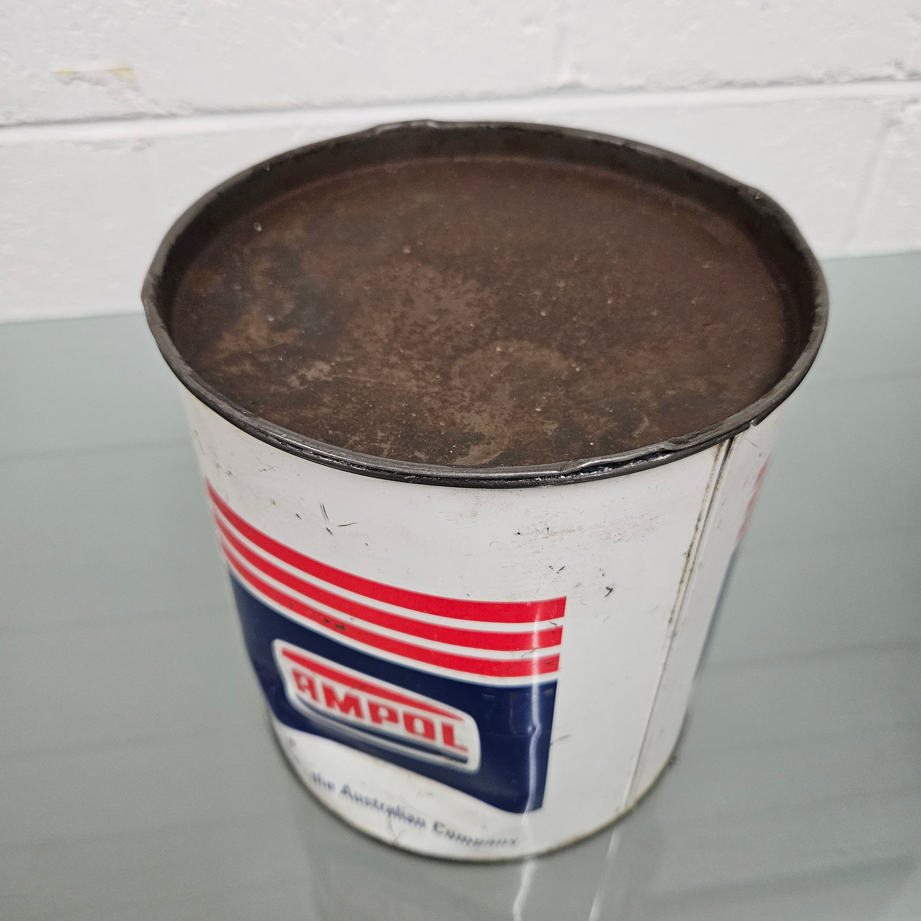Early Vintage Ampol 5lb Grease Tin | Antique & Vintage | Moonee Ponds Antiques | Australia Wide Delivery